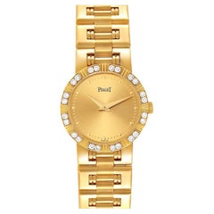 Piaget Dancer Yellow Gold Champagne Dial Diamond Ladies Watch 80564 Papers