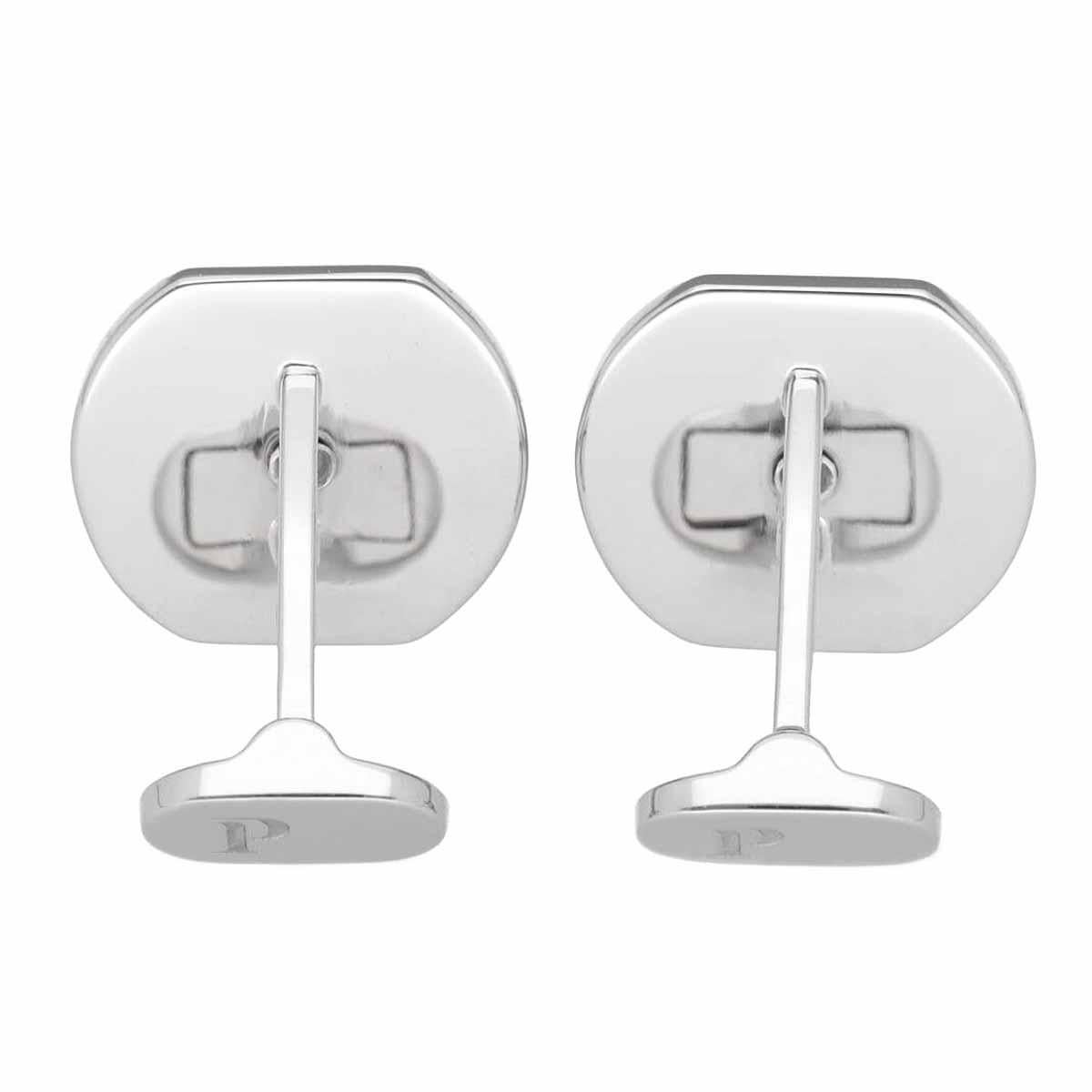 Taille ronde Boutons de manchette en or blanc 18K avec diamants de Piaget en vente