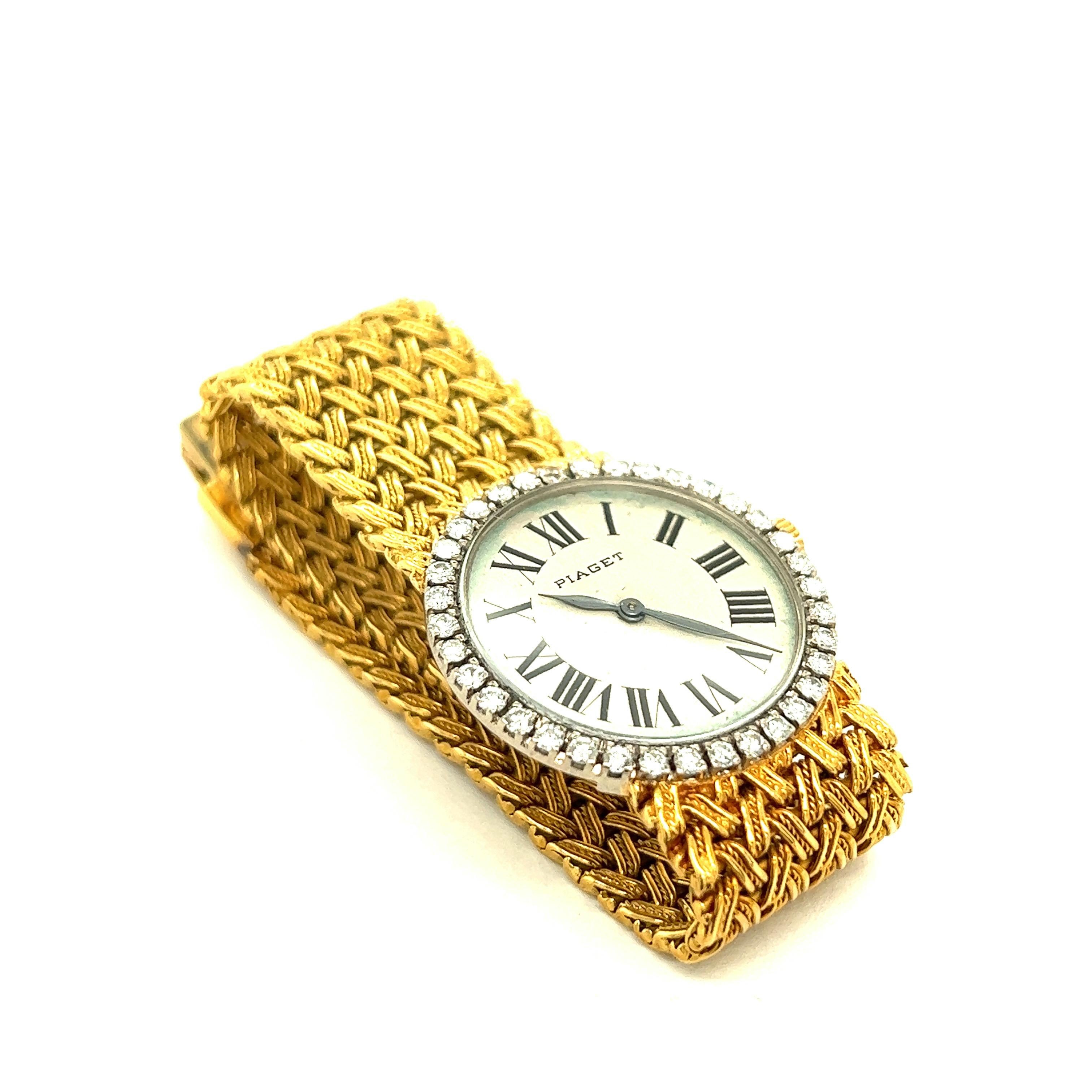 Montre-bracelet pour dame en or jaune 18k avec diamants Piaget en vente 5