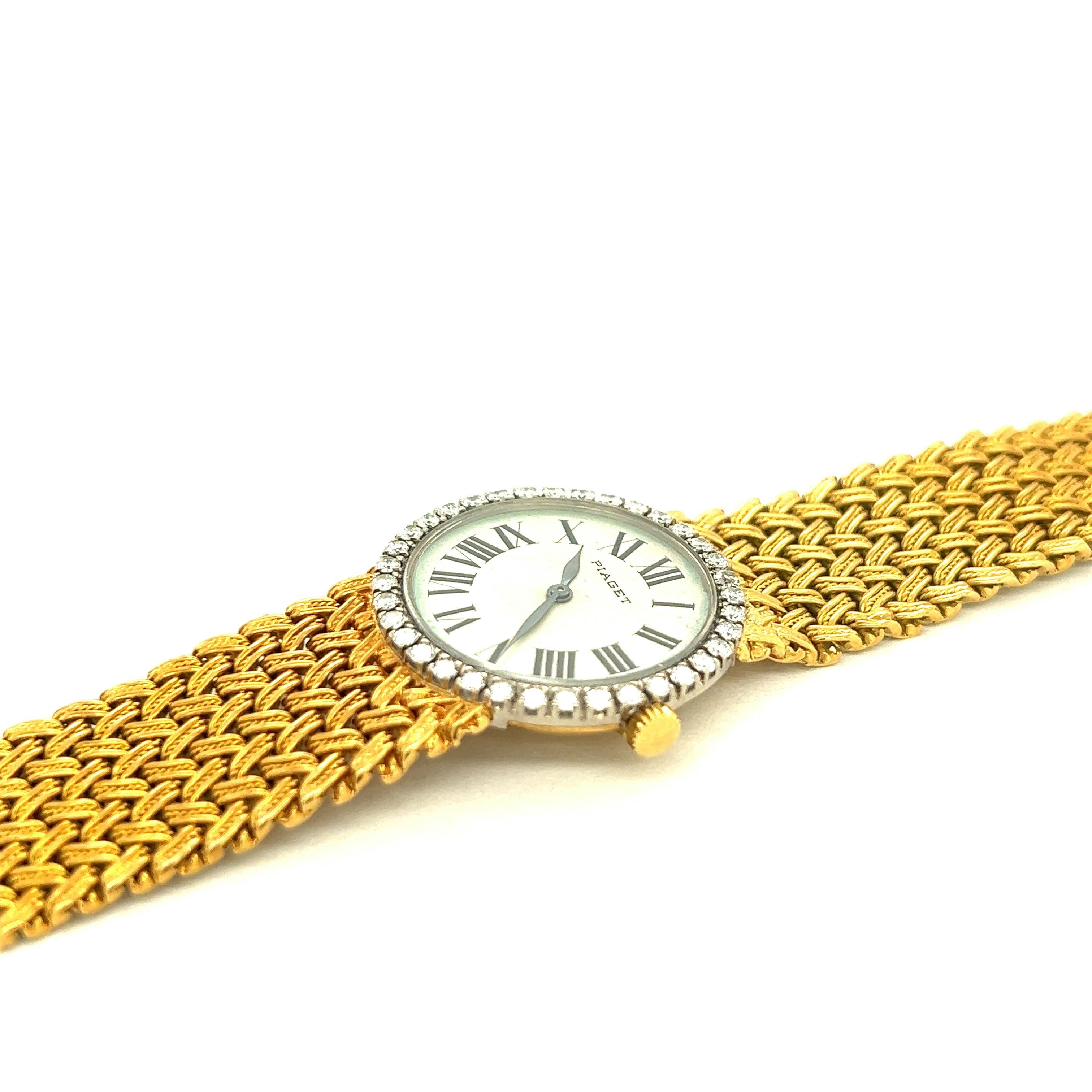 Montre-bracelet pour dame en or jaune 18k avec diamants Piaget en vente 6