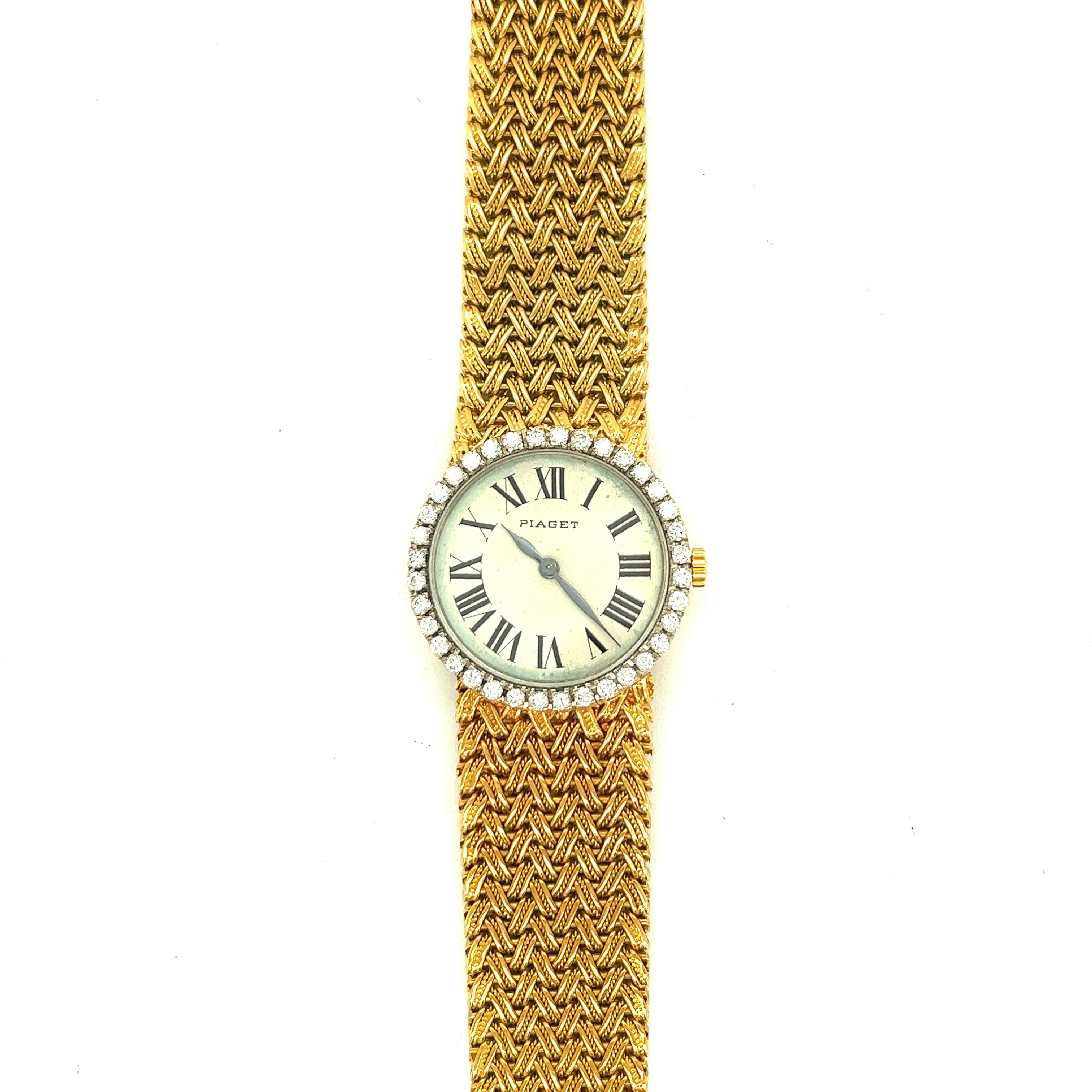 Montre-bracelet pour dame en or jaune 18k avec diamants Piaget en vente 7