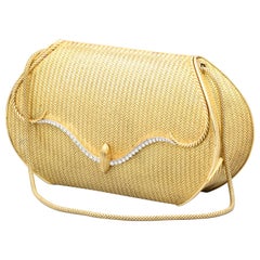 Retro Piaget Diamond and 18 Karat Gold Mesh Purse