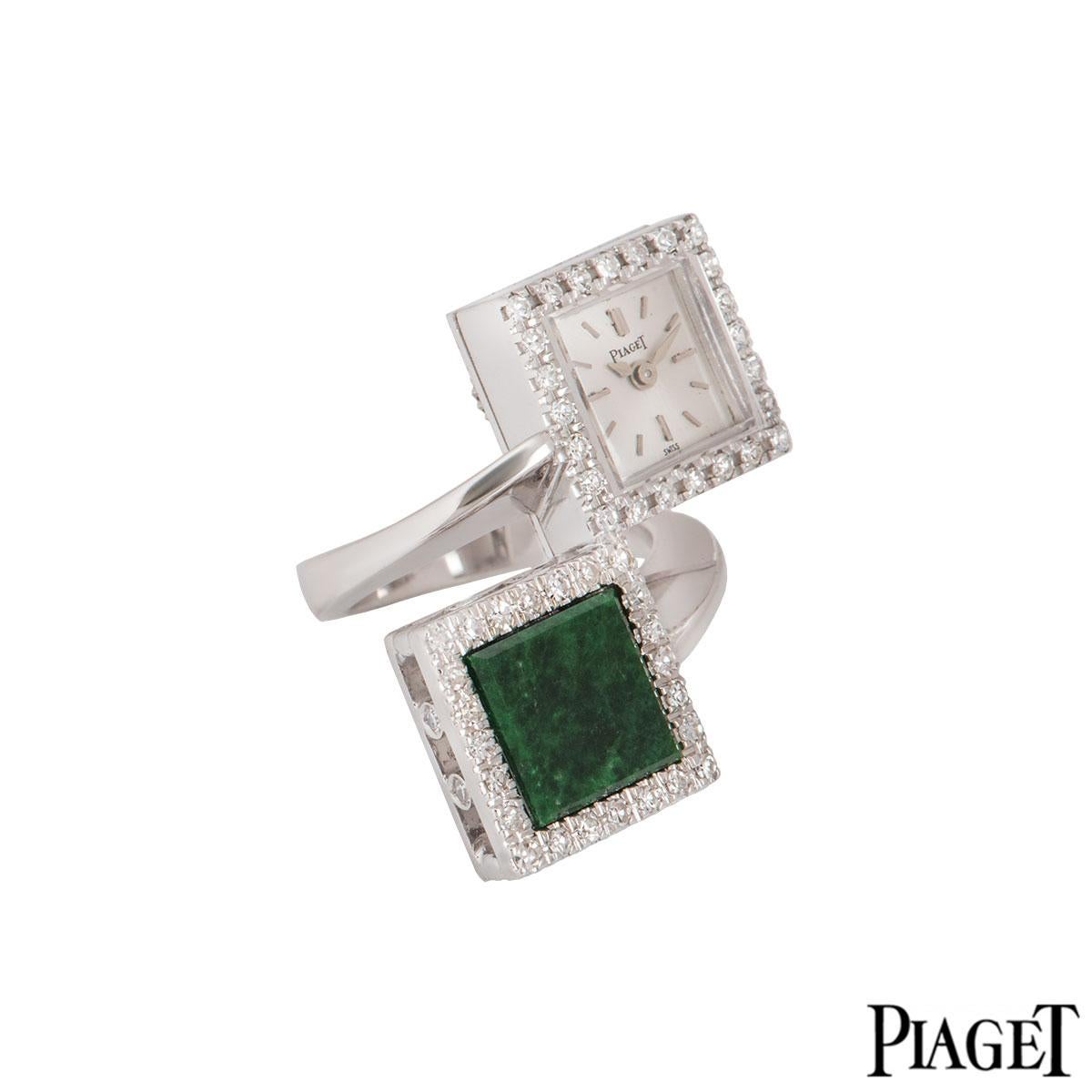 Women's Piaget Diamond and Jade Ring Watch