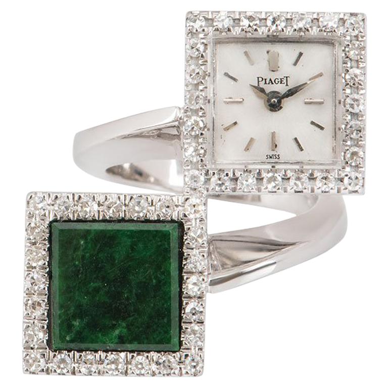 Piaget Diamond and Jade Ring Watch