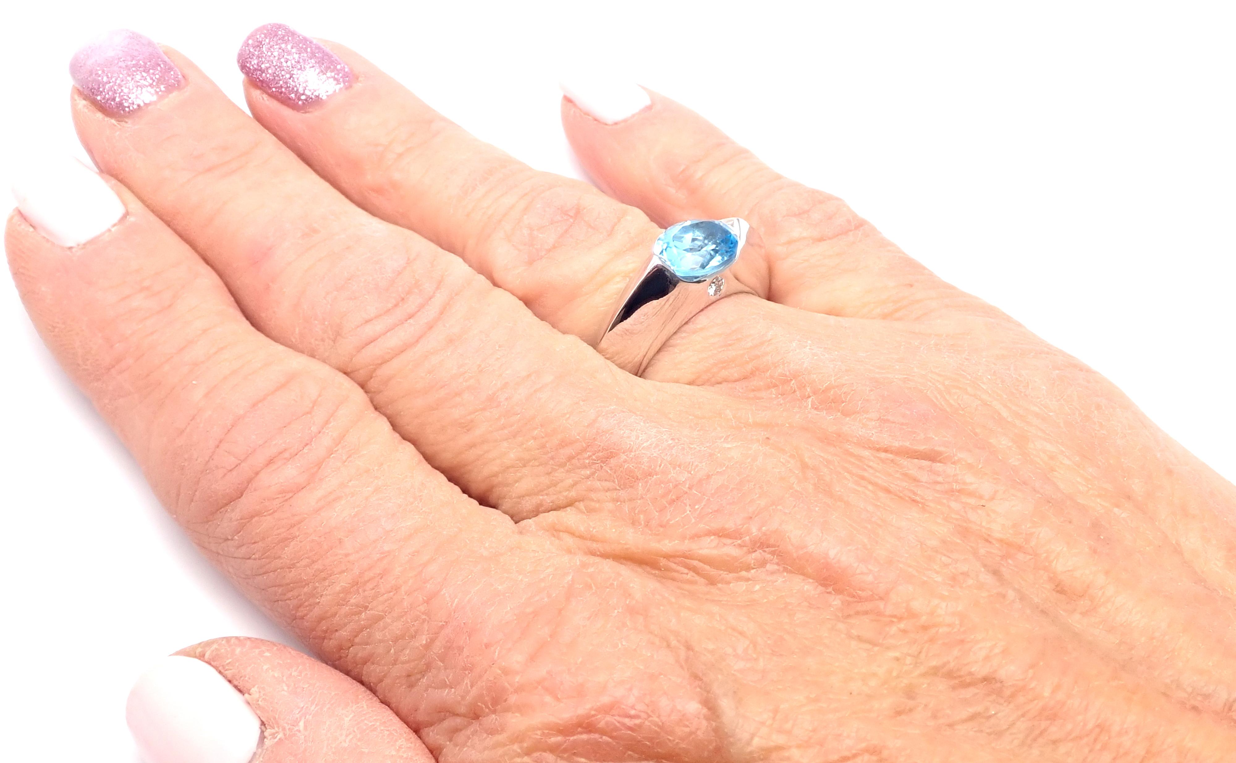 Piaget Ring aus Weißgold mit blauem Topas von Piaget im Angebot 6