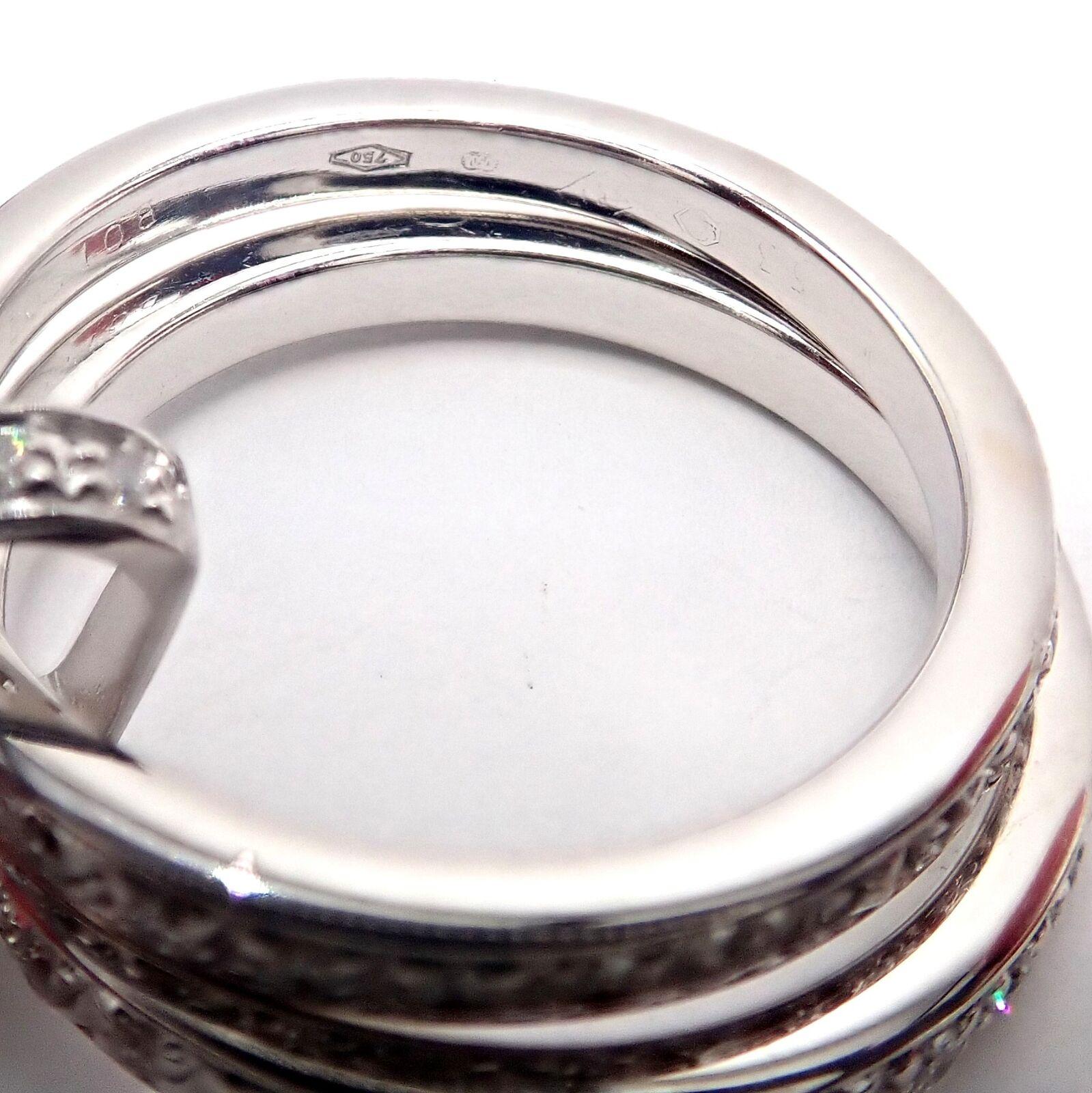 Women's or Men's Piaget Diamond Double Band Flower White Gold Ring For Sale