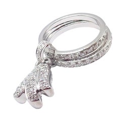 Piaget Bague à double anneau fleur en or blanc et diamants