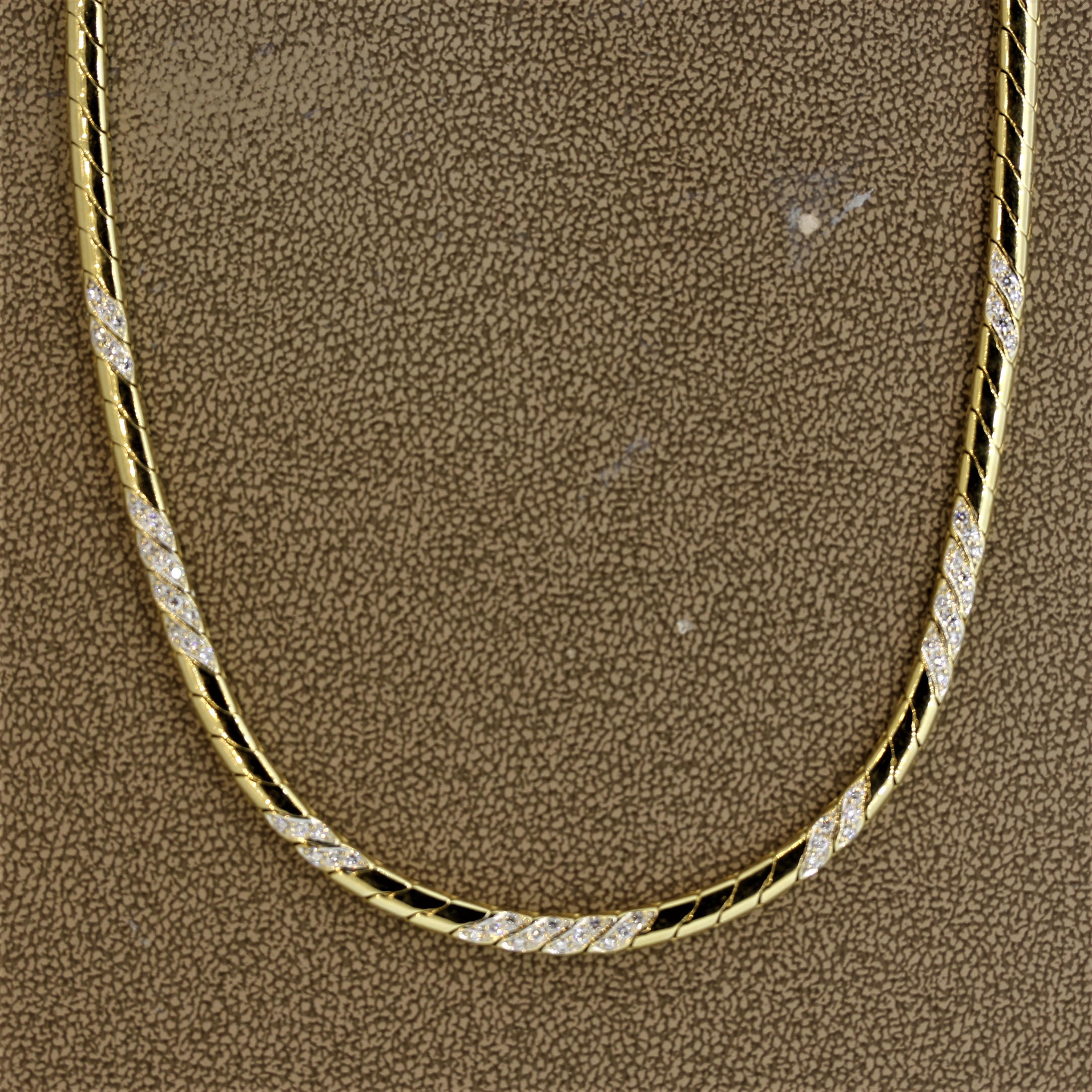 Round Cut Piaget Diamond Gold Collar Necklace