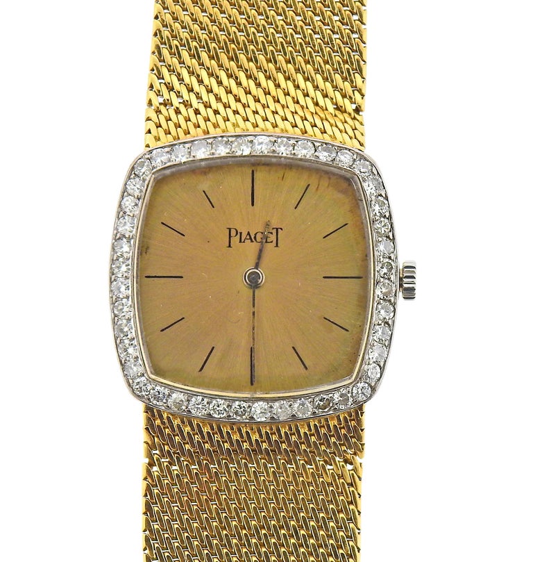 Piaget Diamond Gold Ladies Watch For Sale at 1stDibs