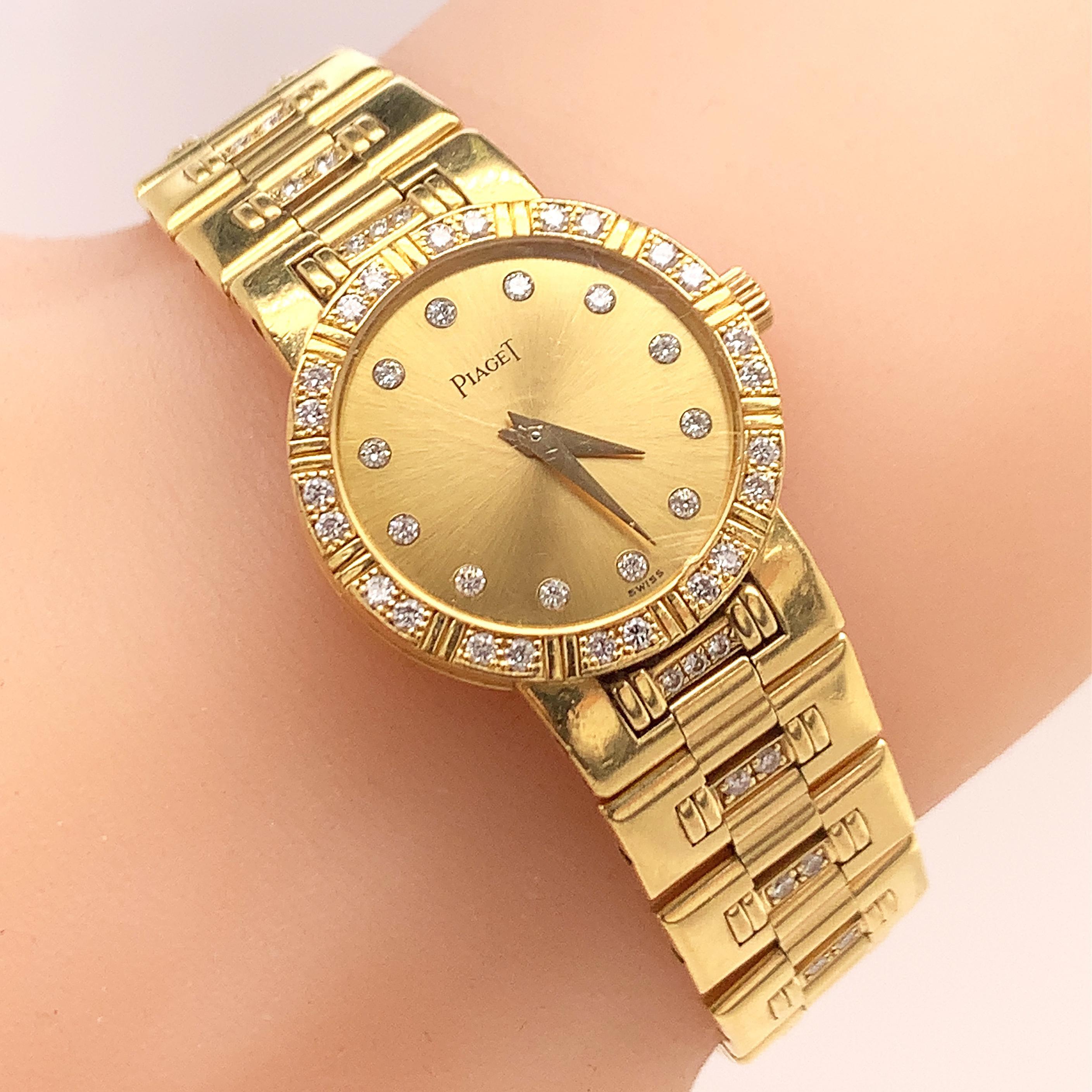 Diamant-Damenuhr aus Gold von Piaget im Zustand „Hervorragend“ im Angebot in New York, NY