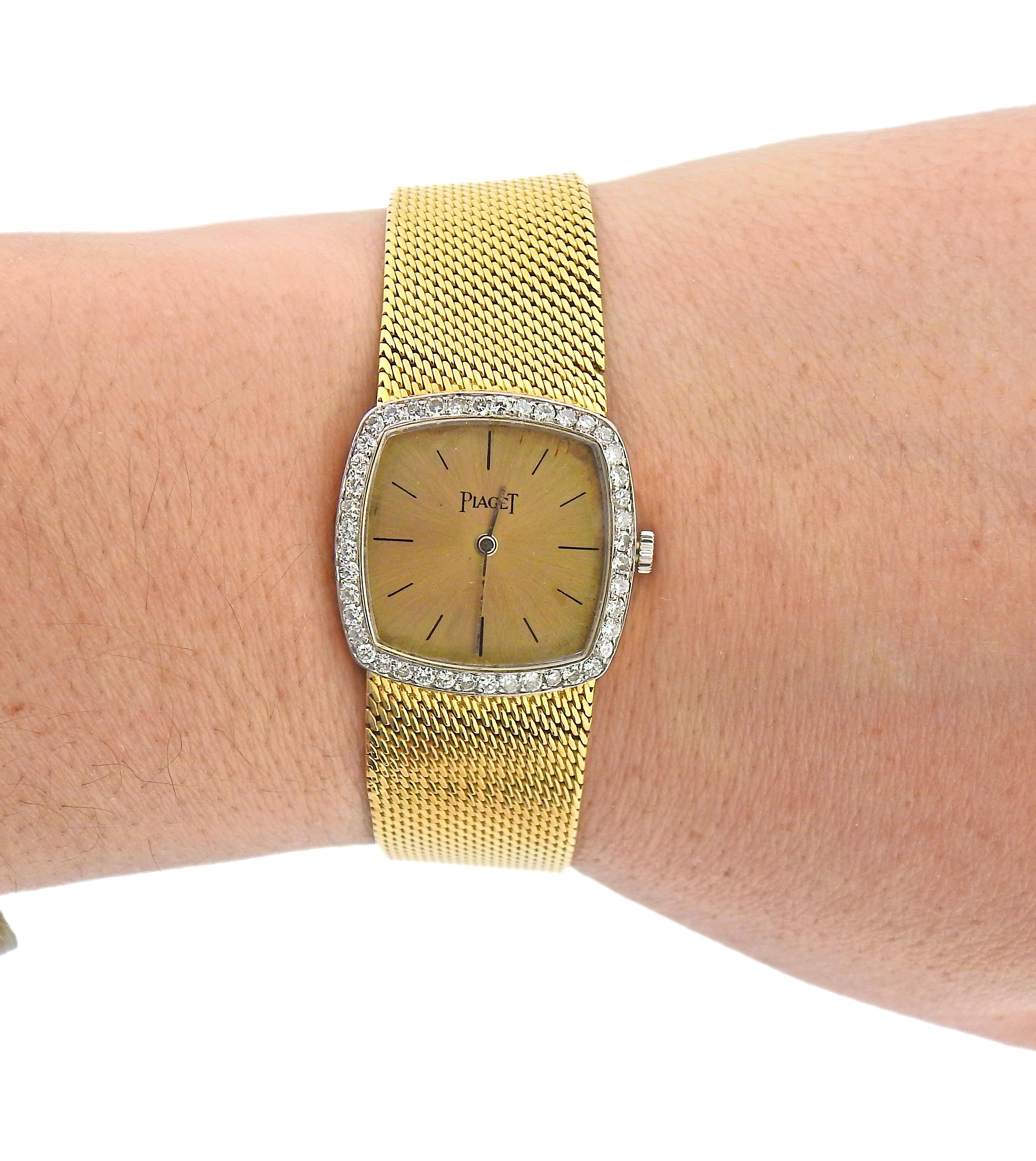 piaget ladies gold watch with diamonds