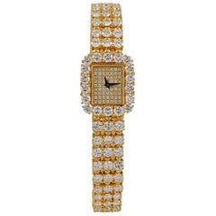 Used Piaget Ladies Diamond Yellow Gold Halo Bracelet Wristwatch