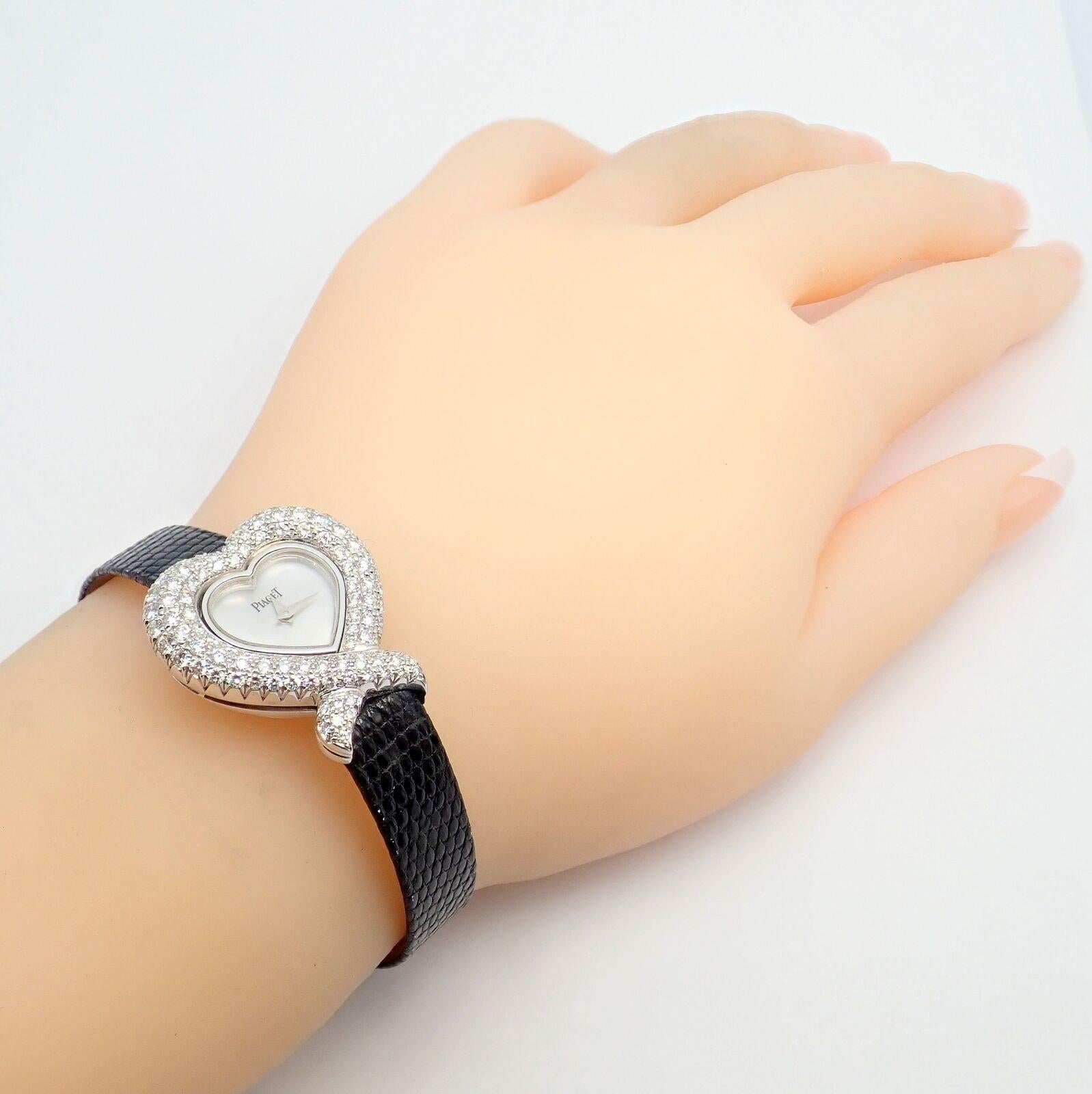 Piaget Diamond Heart Shape Ladies White Gold Watch 5285 2
