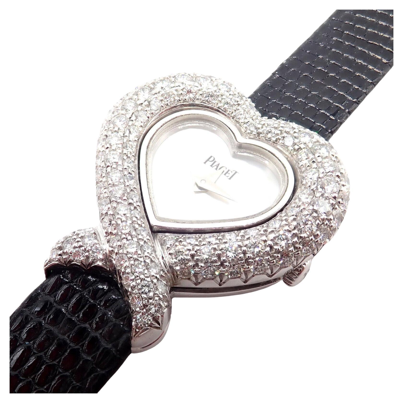 Piaget Diamond Heart Shape Ladies White Gold Watch 5285