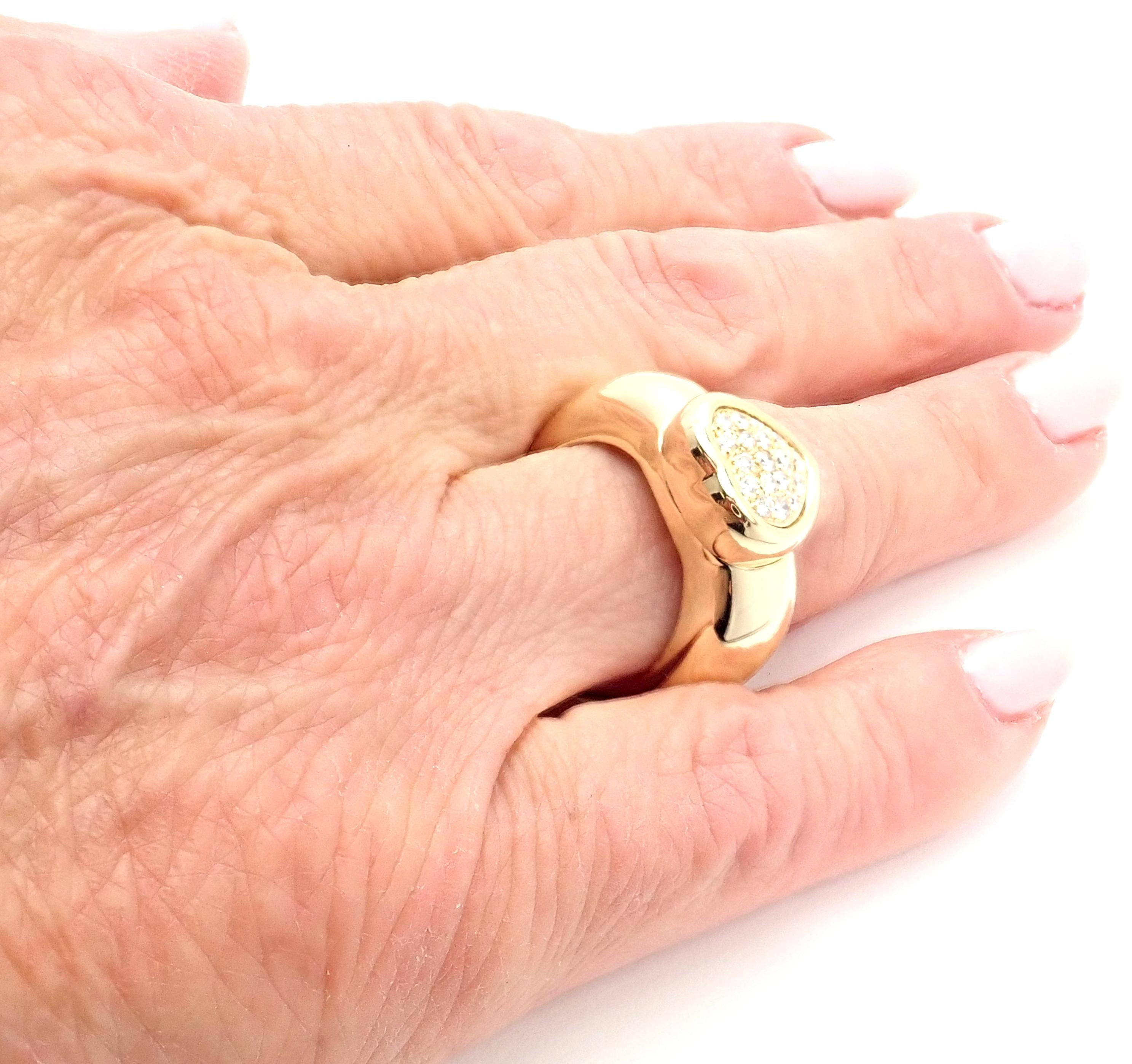 Brilliant Cut Piaget Diamond Large Yellow Gold Heart Ring