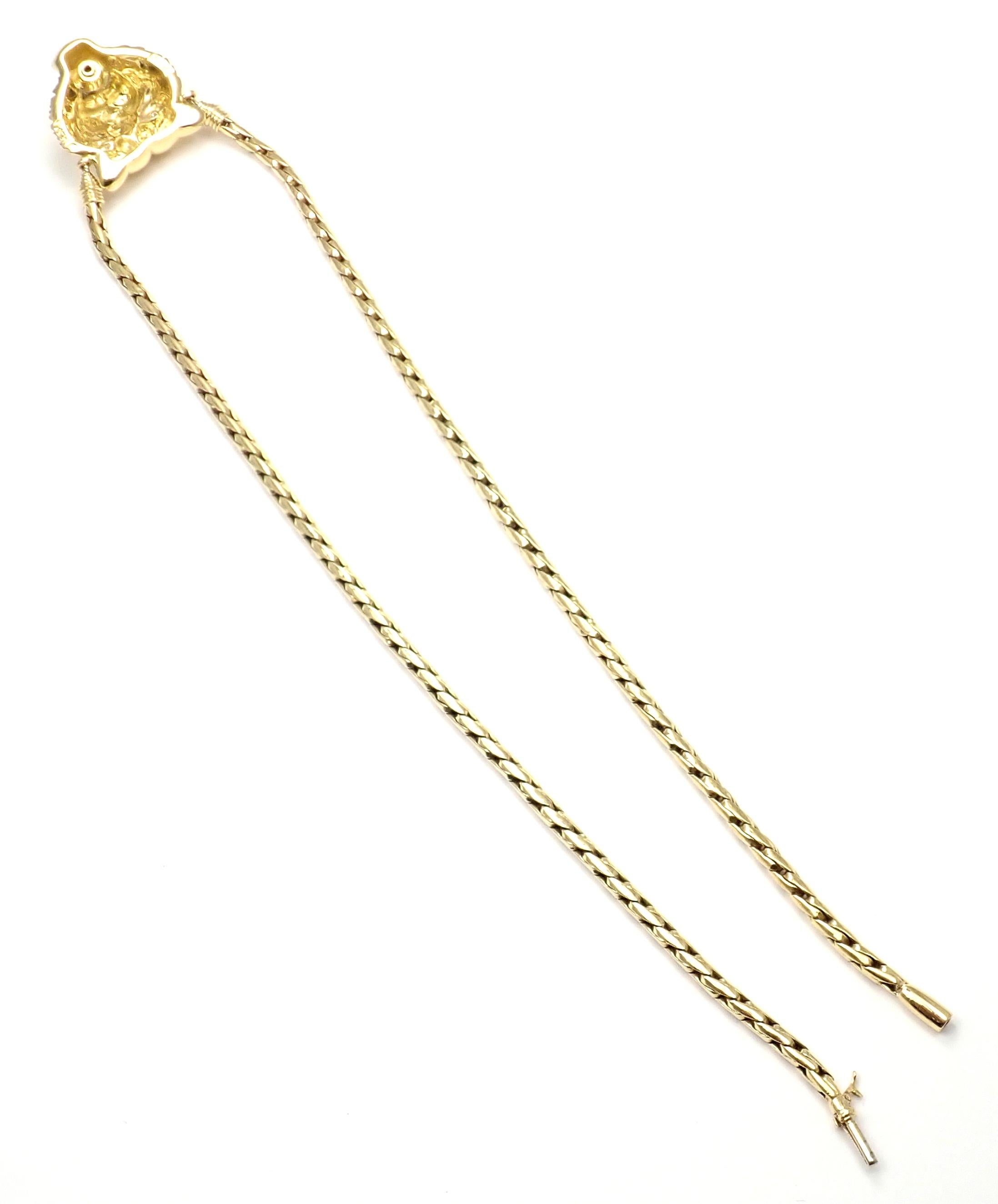 Piaget Diamond Lion Pendant Link Yellow Gold Necklace 2