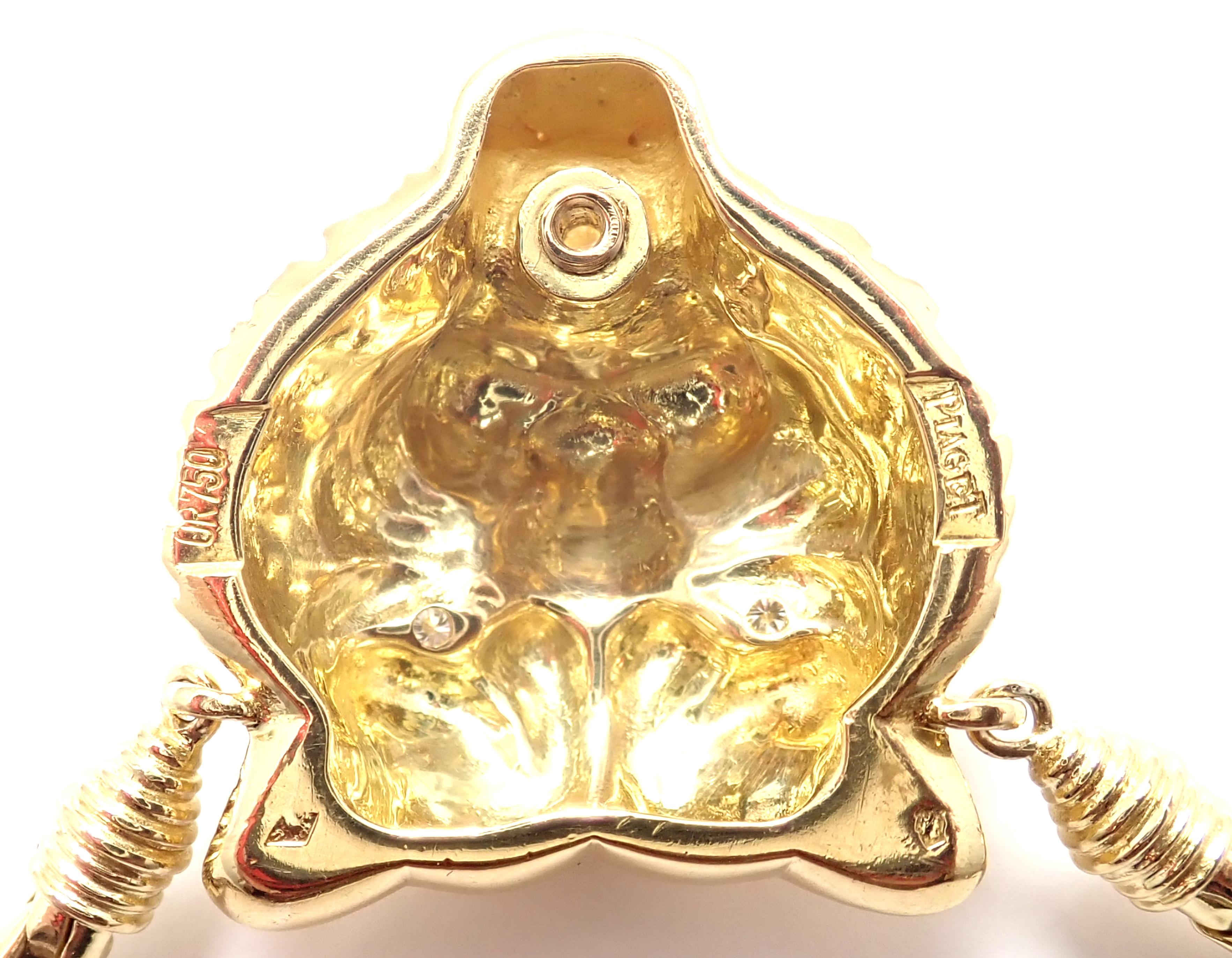 Piaget Diamond Lion Pendant Link Yellow Gold Necklace 3