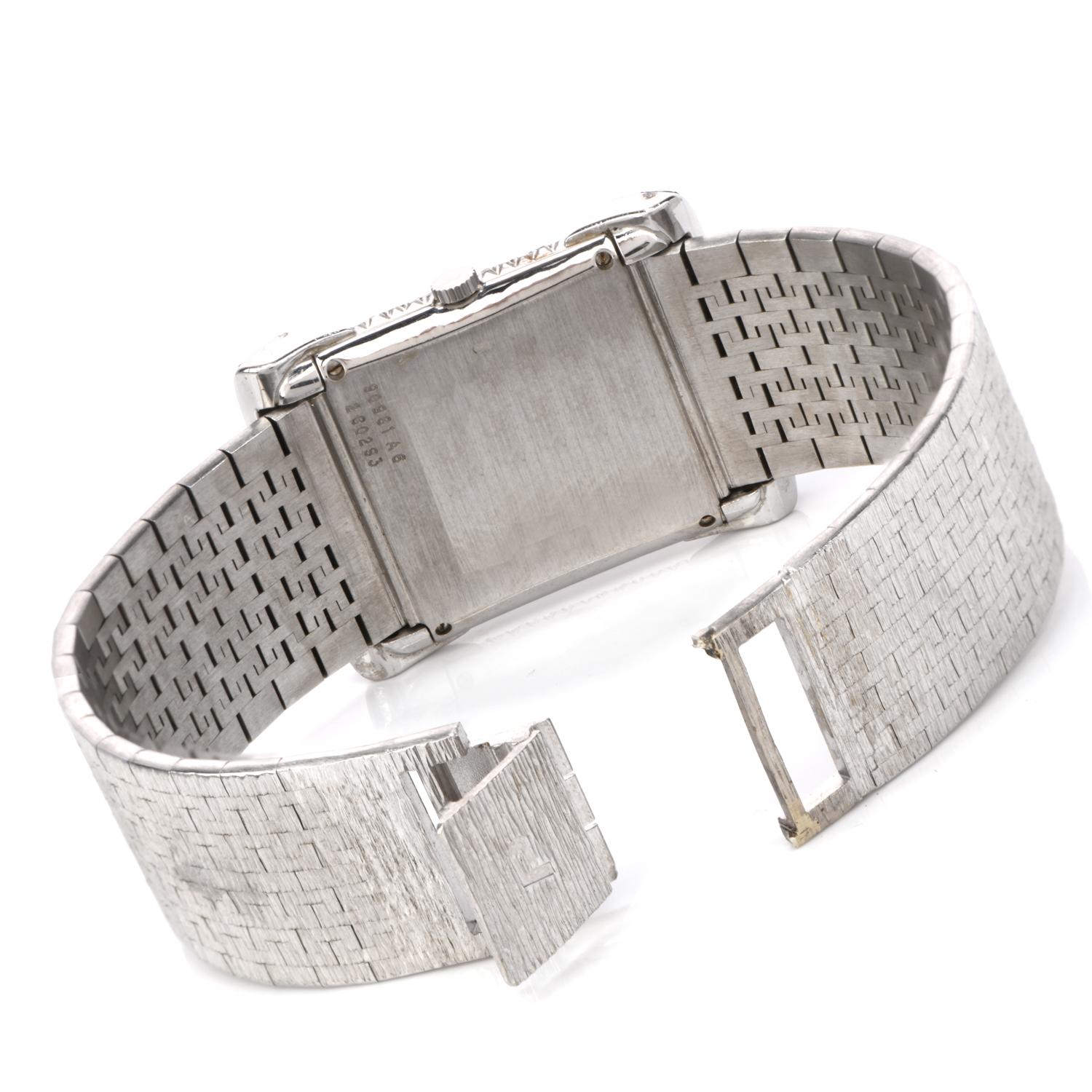 Modern Piaget Diamond Onyx 18 Karat White Gold Women’s Watch