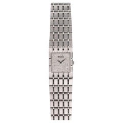 Piaget Diamond Pave Watch in 18K White Gold, 1980s
