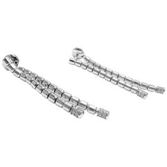 Piaget Diamond Pierced Dangle Drop White Gold Earrings