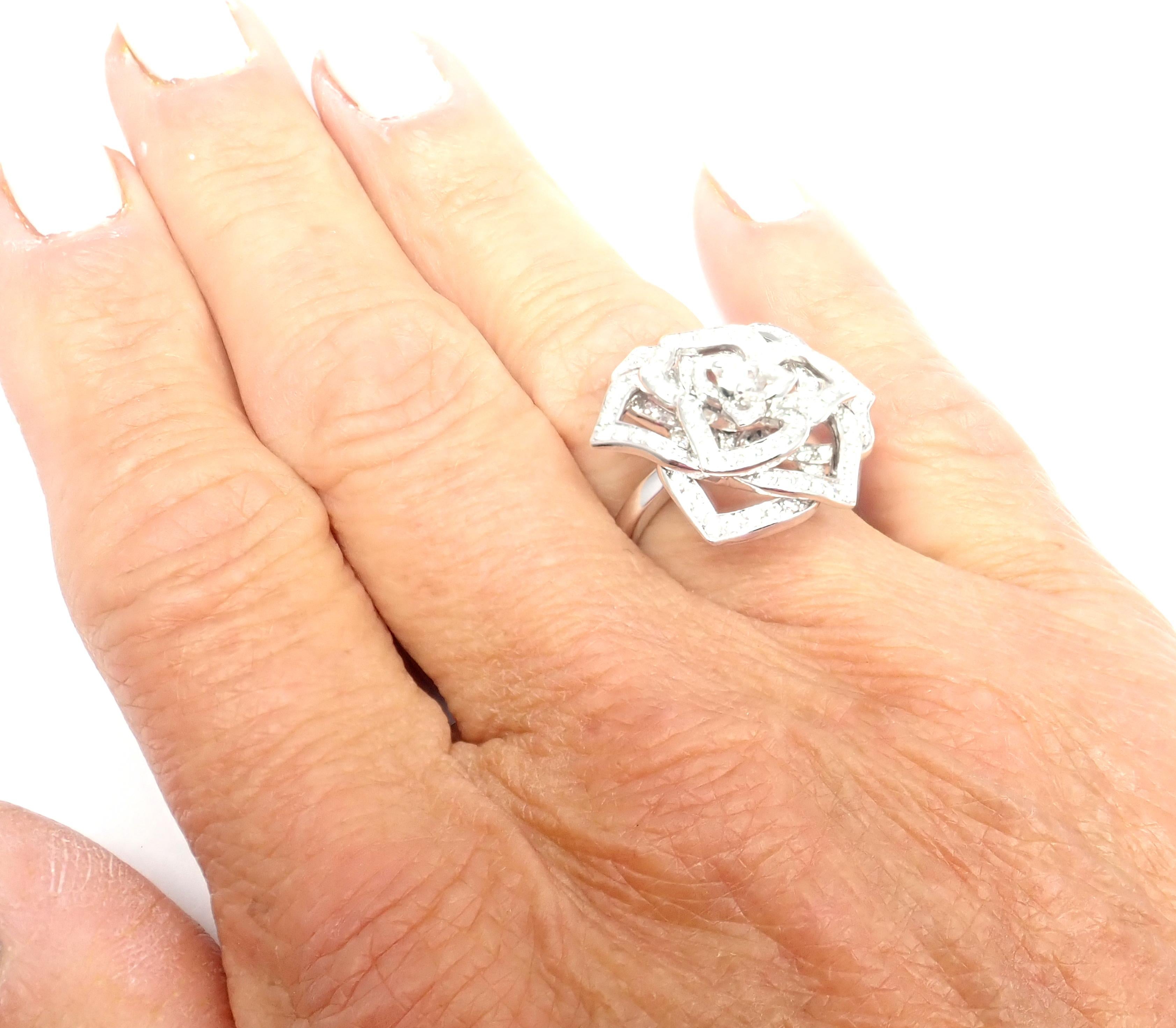Piaget Diamond Rose Flower White Gold Ring 1