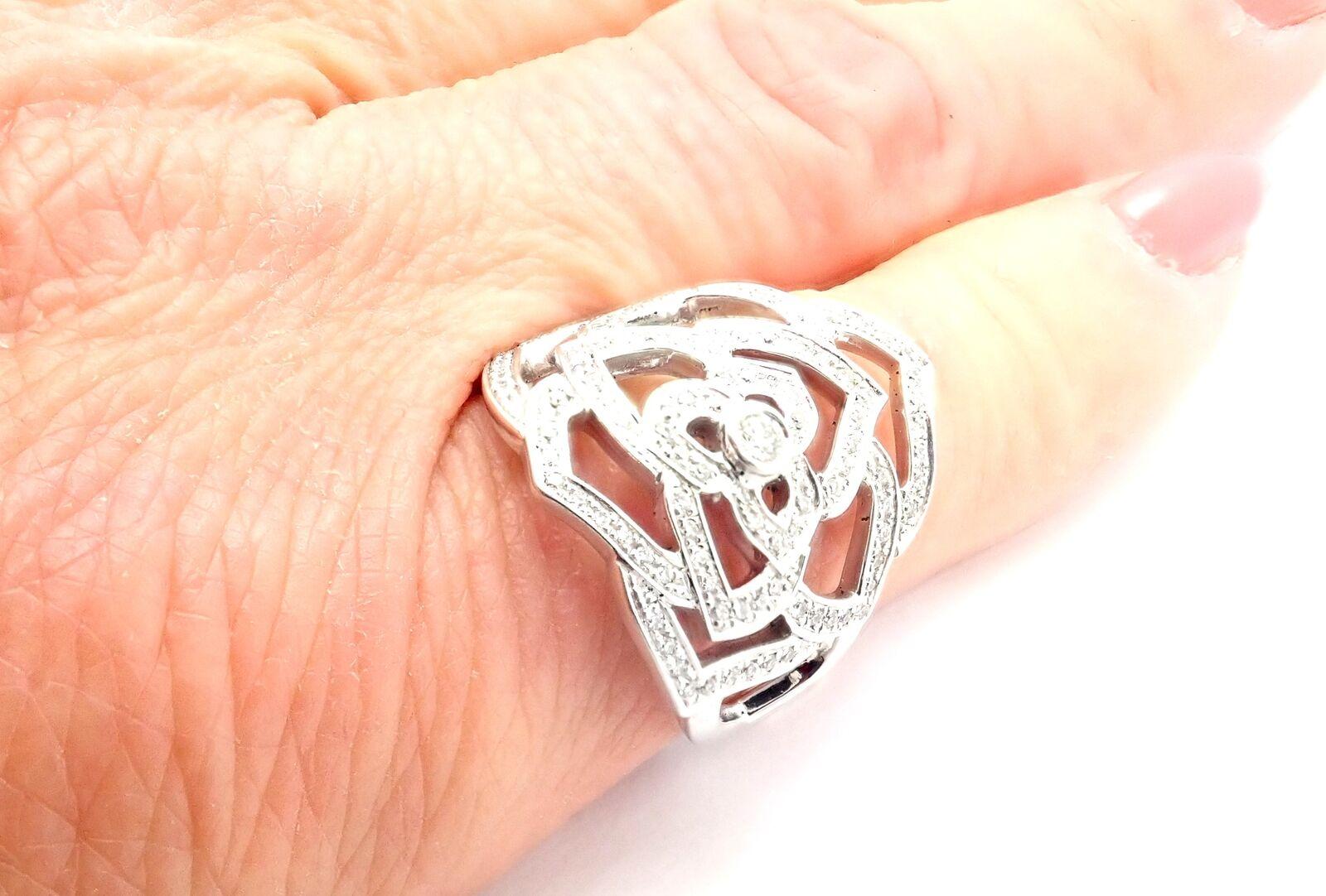 Piaget Diamond Rose White Gold Flower Ring 1