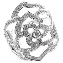 Piaget Diamond Rose White Gold Flower Ring