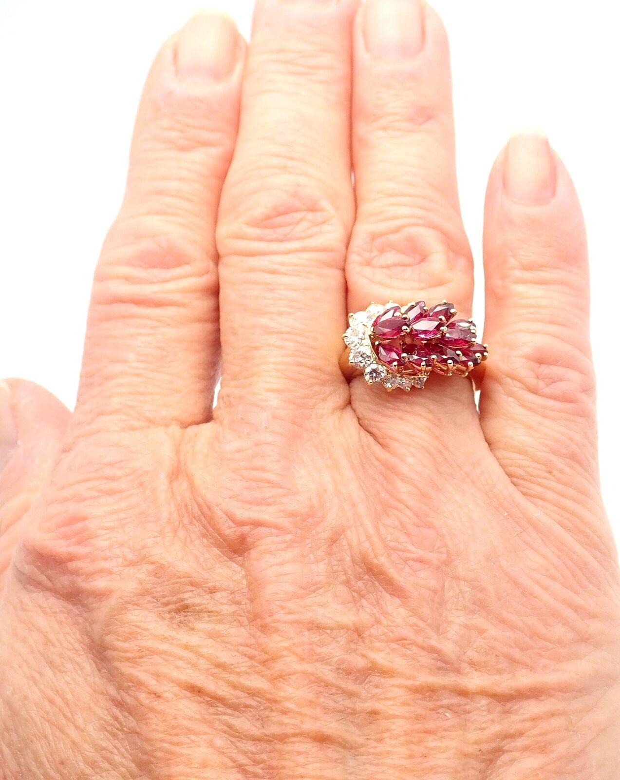 Brilliant Cut Piaget Diamond Ruby Gold Cocktail Ring