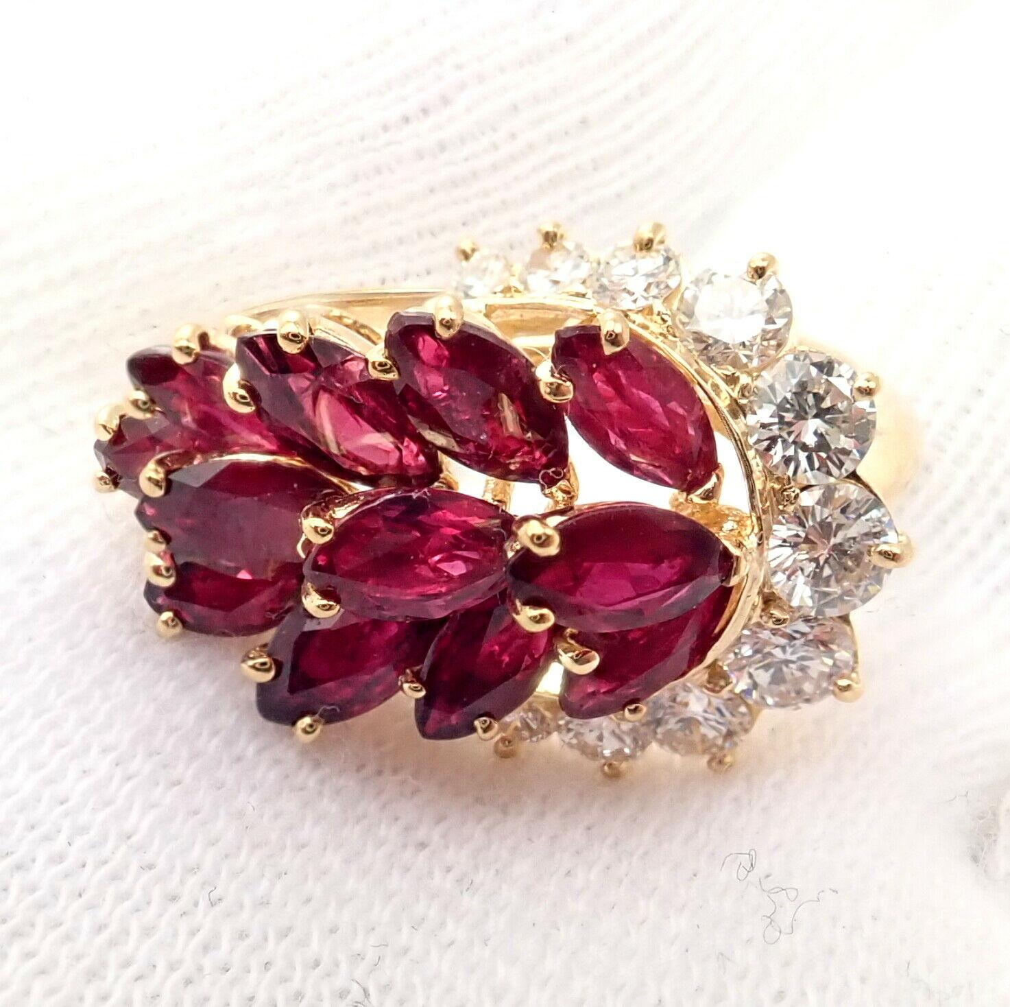 Piaget Diamond Ruby Gold Cocktail Ring 1