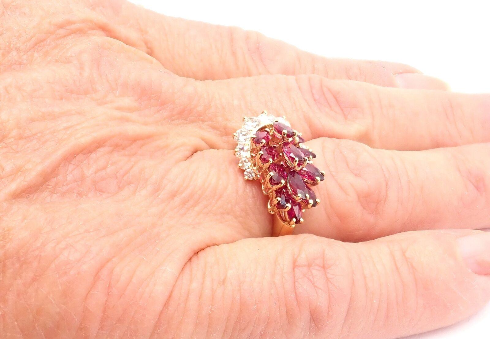 Piaget Diamond Ruby Gold Cocktail Ring In Excellent Condition In Holland, PA