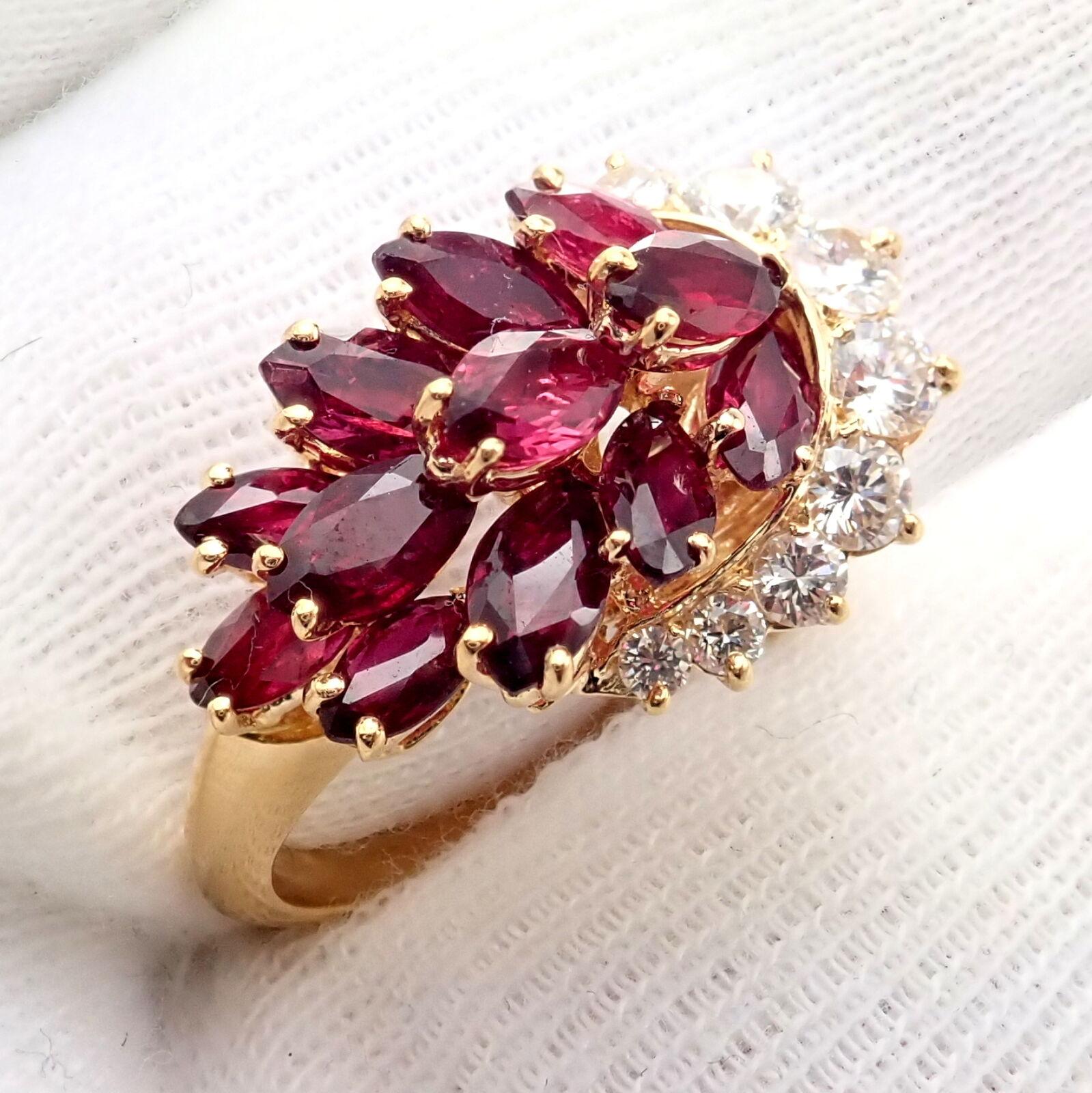 Piaget Diamond Ruby Gold Cocktail Ring 3