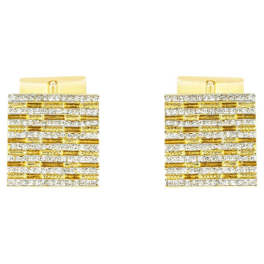 Boutons de manchette Piaget sertis de diamants Or blanc et jaune