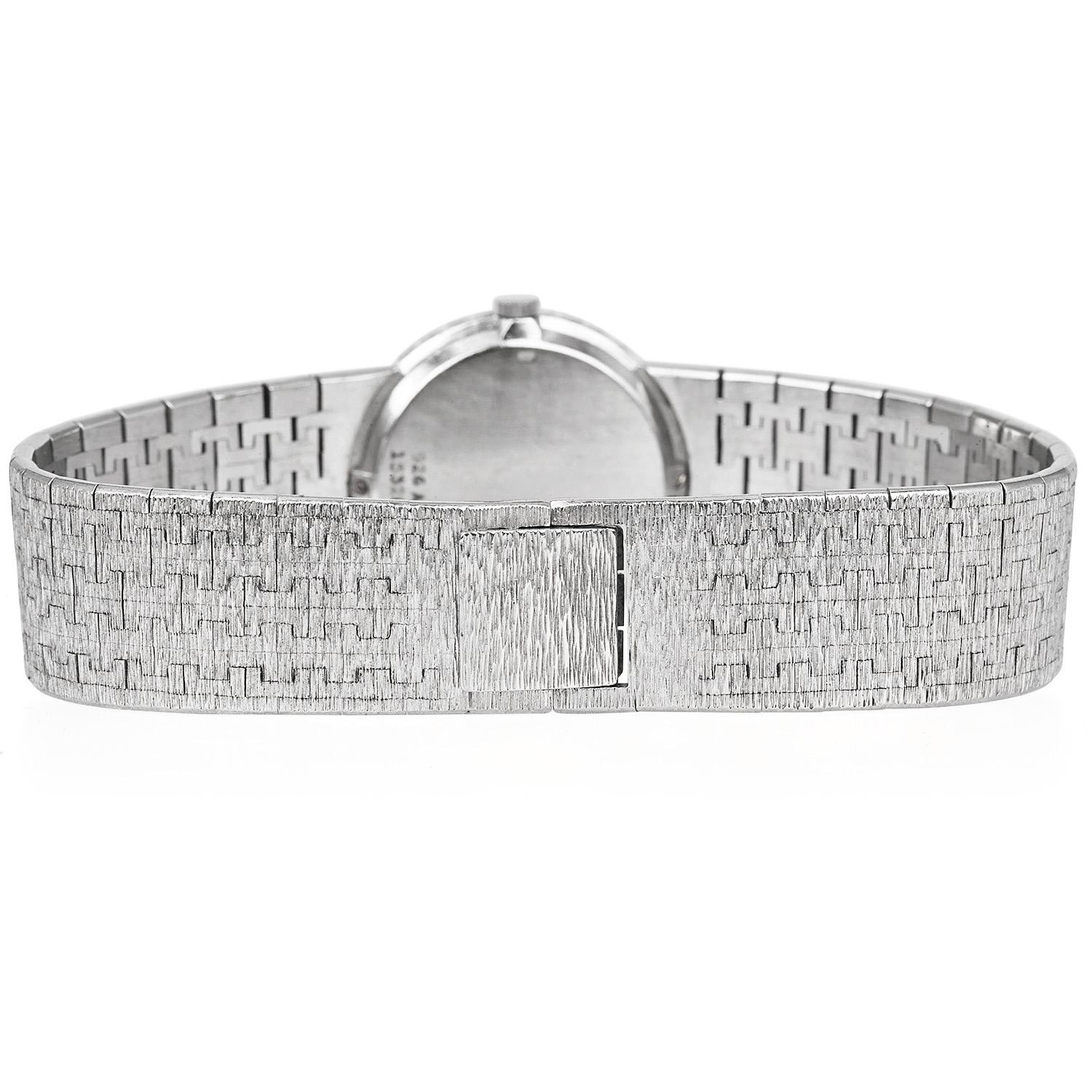 Piaget Diamant-Silber-Zifferblatt 18K Gold Damenuhr Ref 926 A 6 im Angebot 1