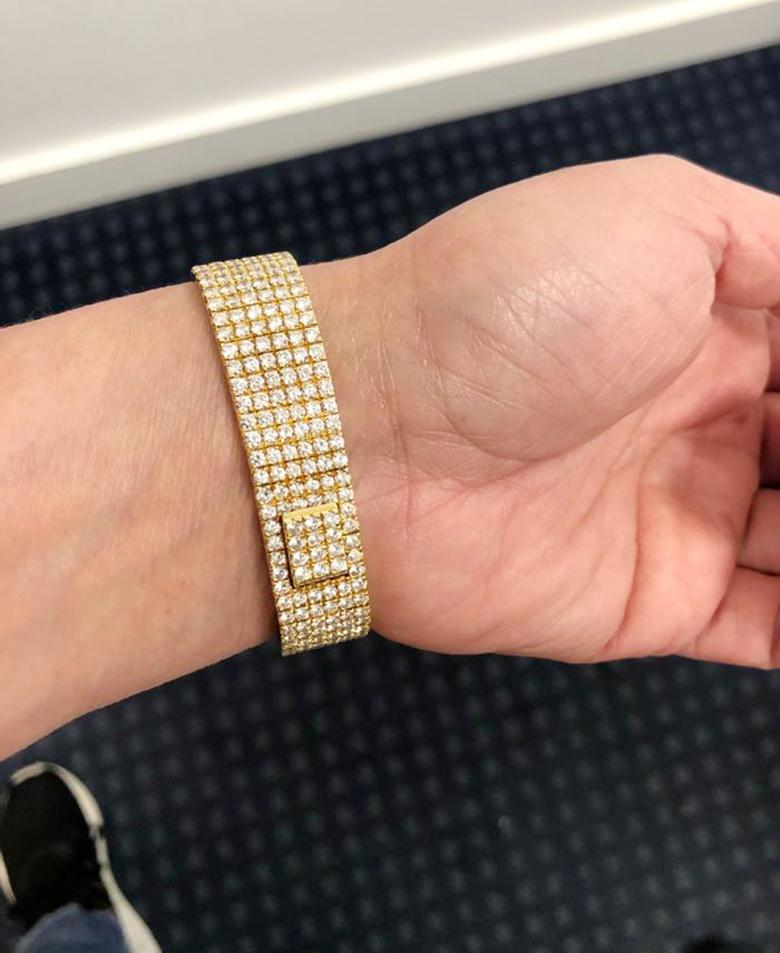 Round Cut Piaget Diamond Ladies Wrist Watch For Sale