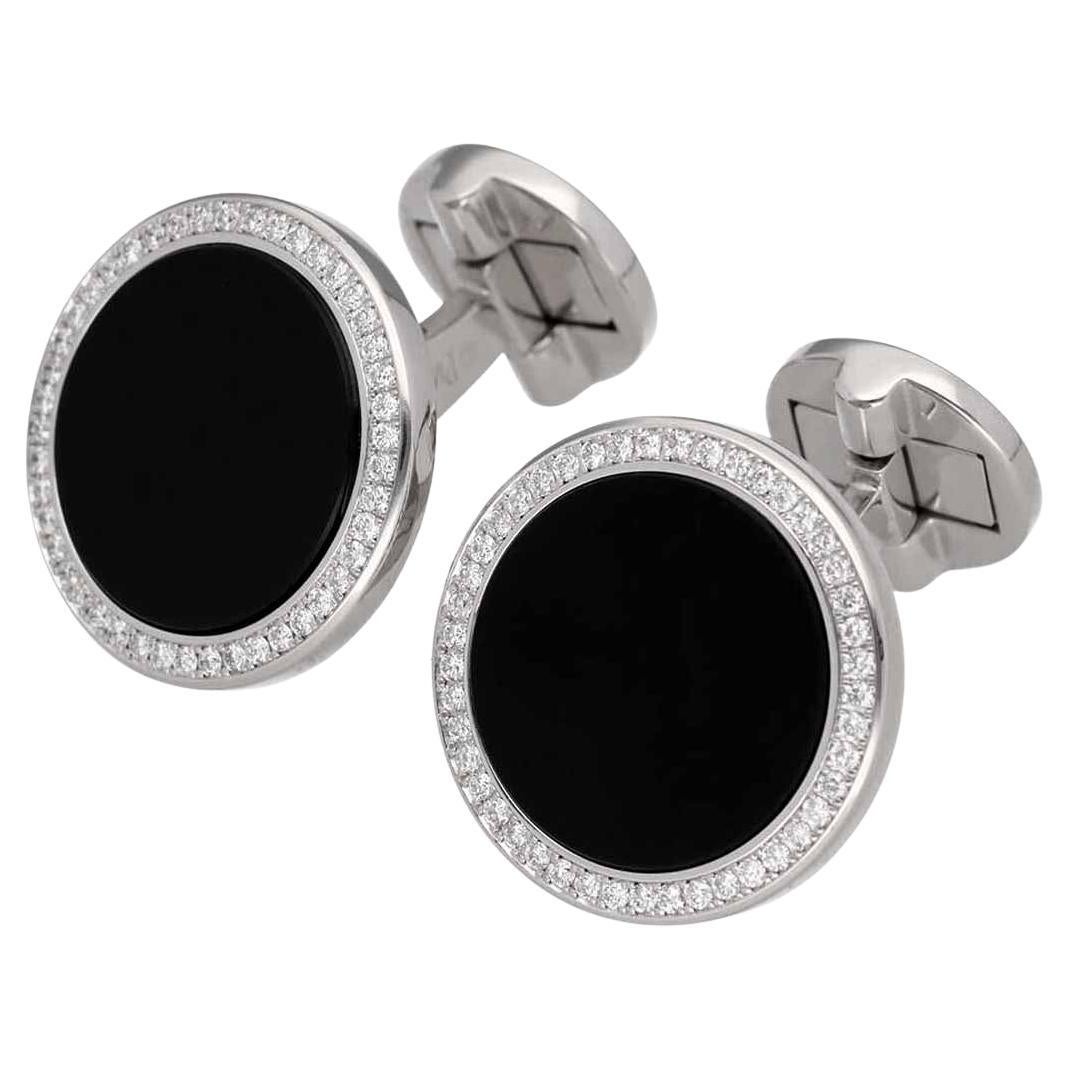 PIAGET Diamonds Onyx 18K White Gold Altiplano Cufflinks