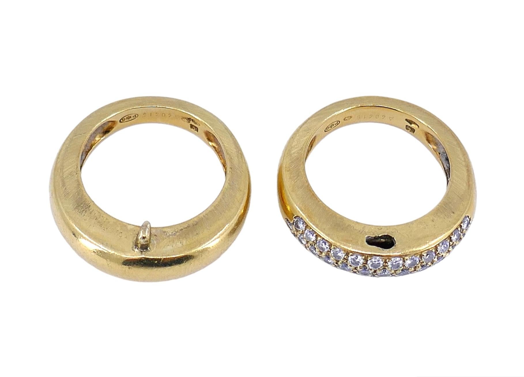 Piaget, bague à double anneau détachable en or et diamants, taille 6,5 Bon état - En vente à Beverly Hills, CA