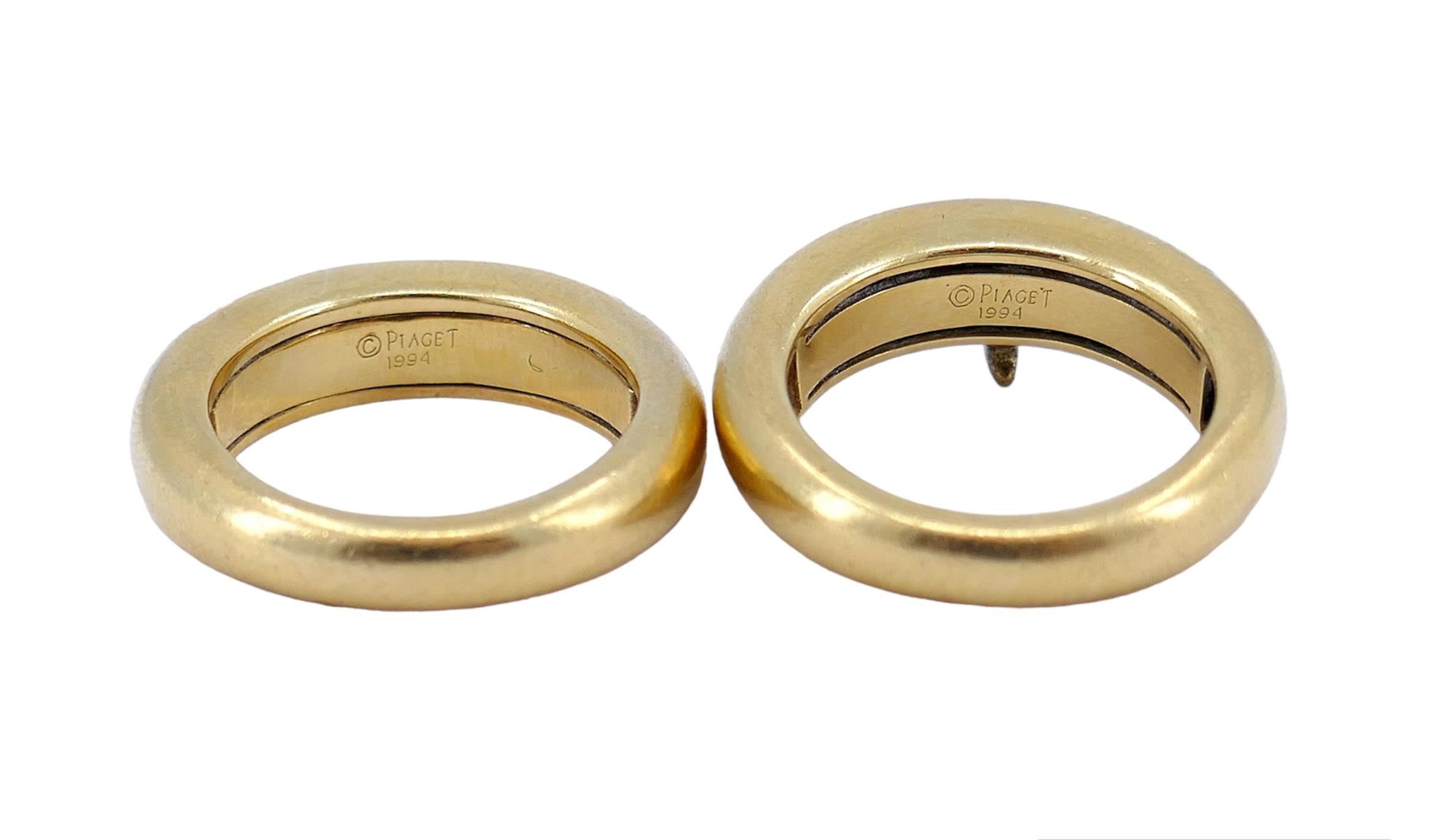 Piaget Double-Band Detachable Gold Diamond Ring sz 6.5 For Sale 2