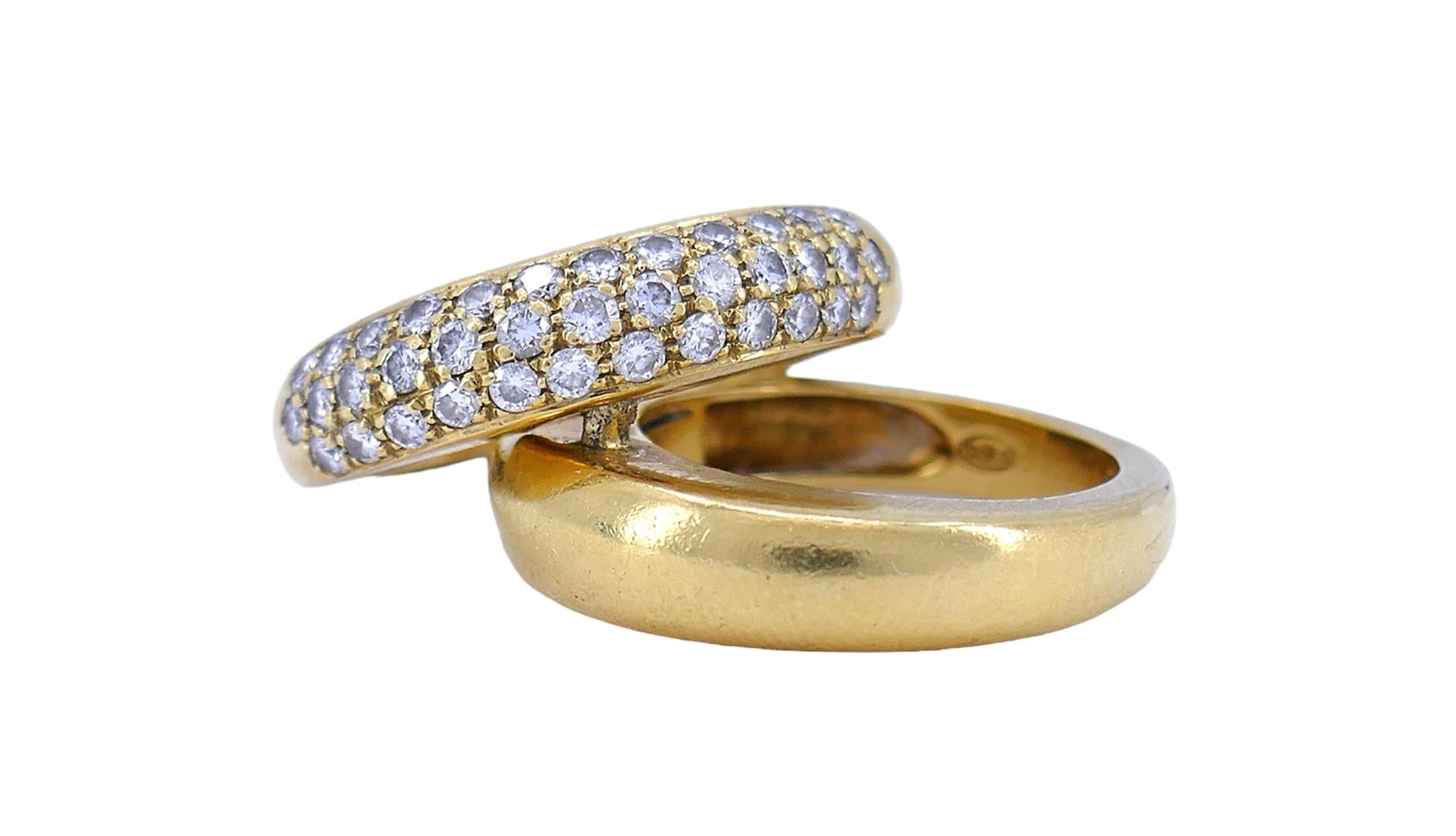 Piaget, bague à double anneau détachable en or et diamants, taille 6,5 en vente 3