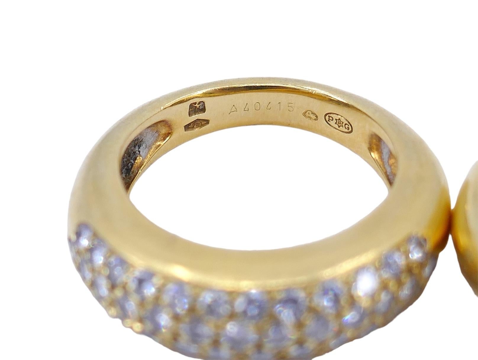 Piaget, bague à double anneau détachable en or et diamants, taille 6,5 en vente 4