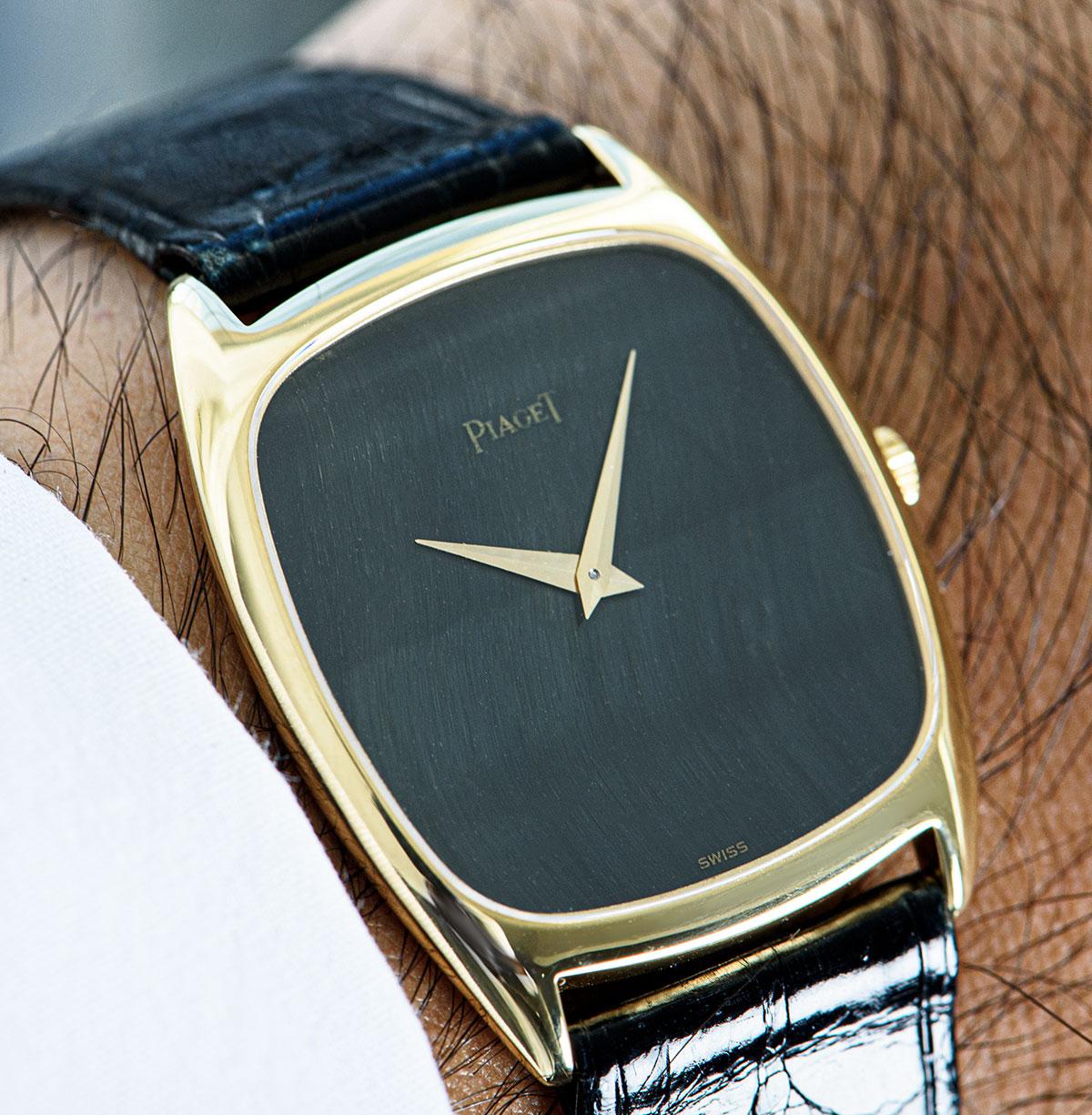 Piaget Dress Watch Gents 18 Karat Yellow Gold Stone Dial 9591 In Excellent Condition In London, GB