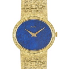 Piaget Dress Watch Ladies 18 Karat Yellow Gold Lapis Lazuli Dial 9801 A6