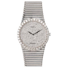 Piaget Emperador 12336 C510 Pave Diamond Dial Diamond Bezel 18k WG Automatic 198