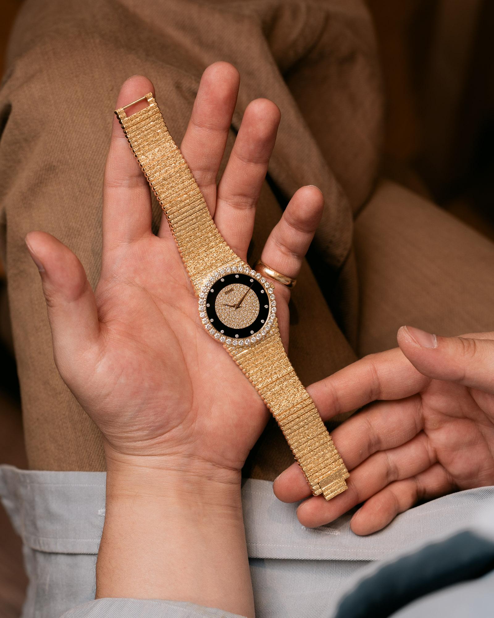 Piaget Emperador 12336 C516 Onyx Esfera Diamante Bisel Tallado Pulsera 18k en Bastante bueno estado para la venta en SYDNEY, AU