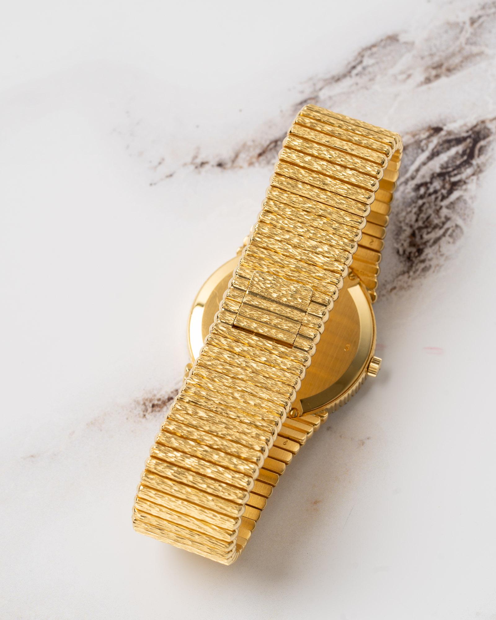 Piaget Emperador 12336 C516 Onyx Esfera Diamante Bisel Tallado Pulsera 18k en venta 3