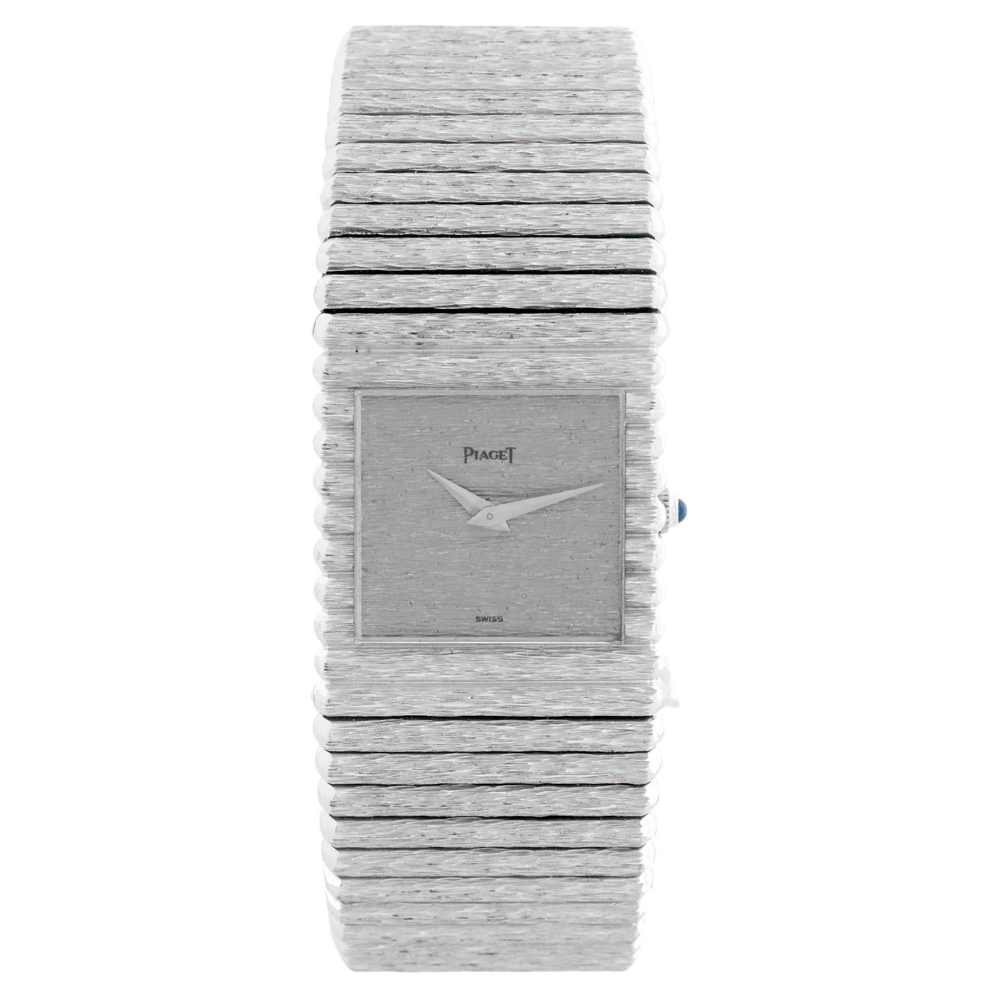 Montre homme Piaget Emperador en or blanc 18 carats avec écorce en vente