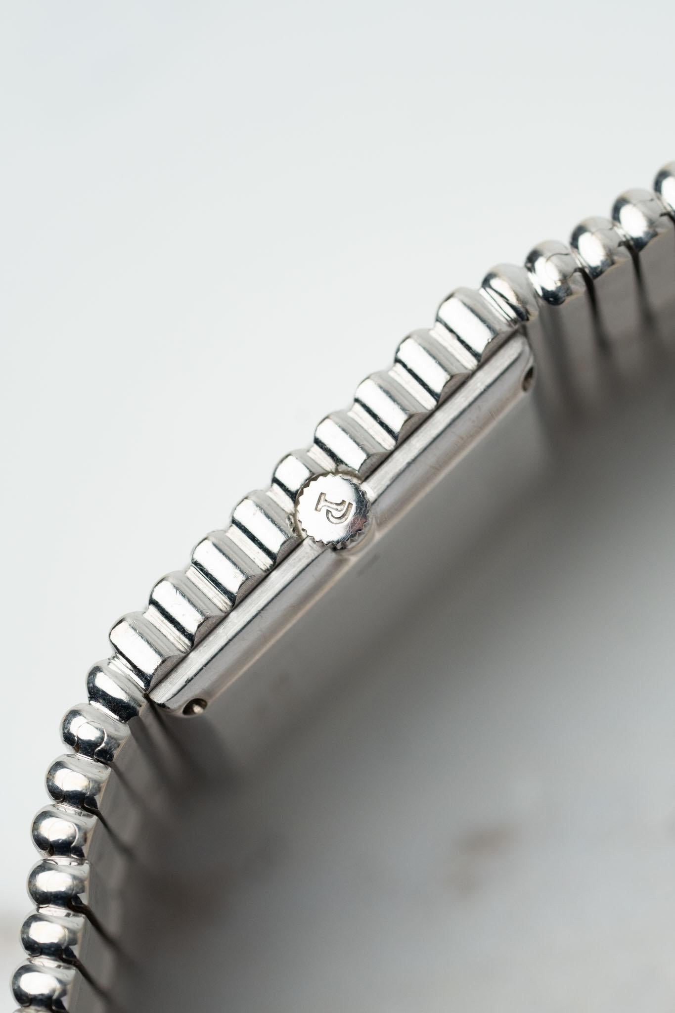 Piaget Emperador 9131 Pave Diamond Sapphire Dial Pave Diamond Bracelet 18k WG Unisexe en vente