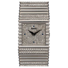 Piaget Emperador 9131 Pave Diamond Quadrante zaffiro Pave Diamond Bracciale 18k WG