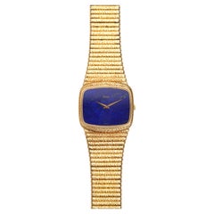 Piaget Emperador 9752 Blue Lapis Dial Watch in 18K Yellow Gold, 1980s