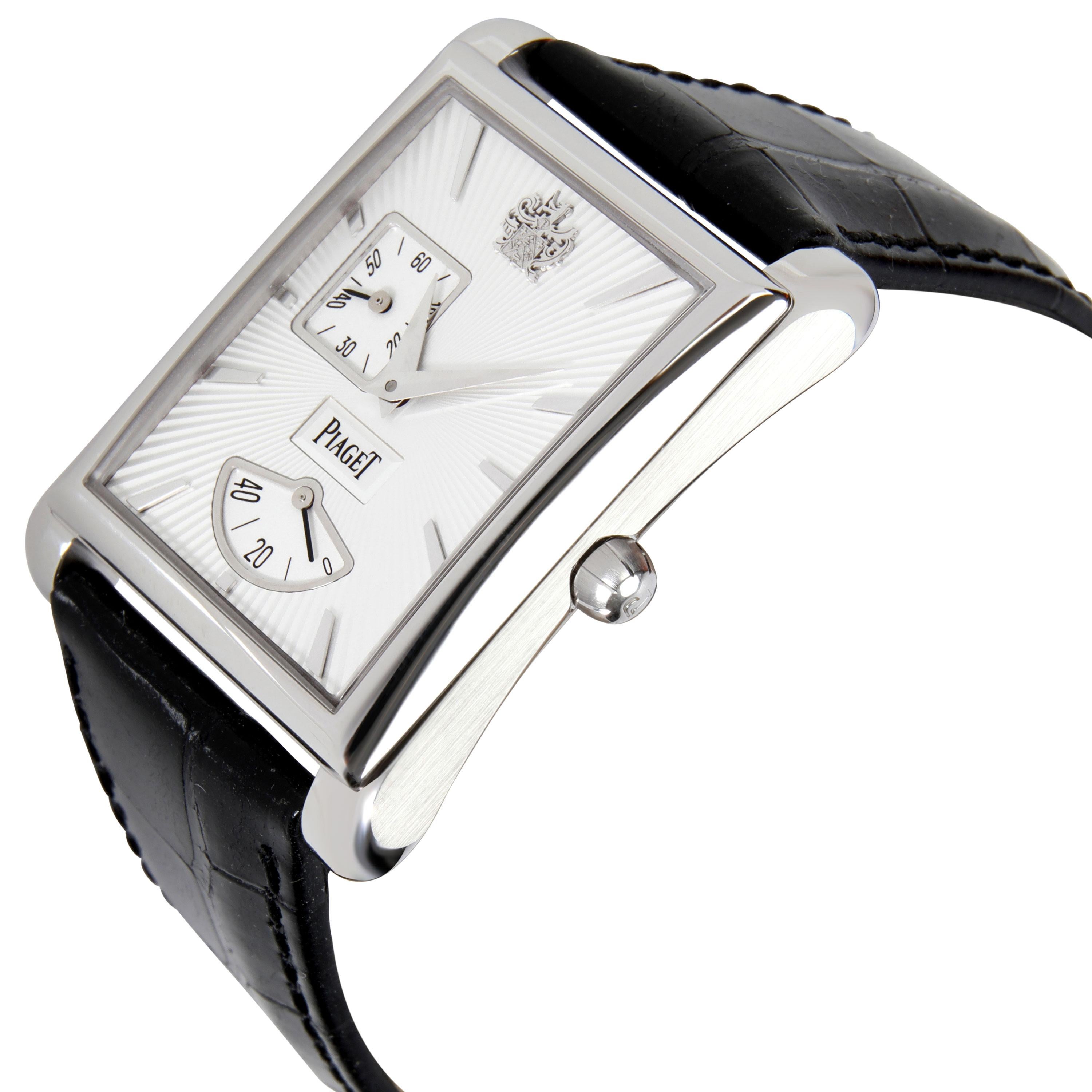 Piaget Montre Emperador cravate noire en or blanc 18 carats pour hommes GOA33069 Excellent état à New York, NY