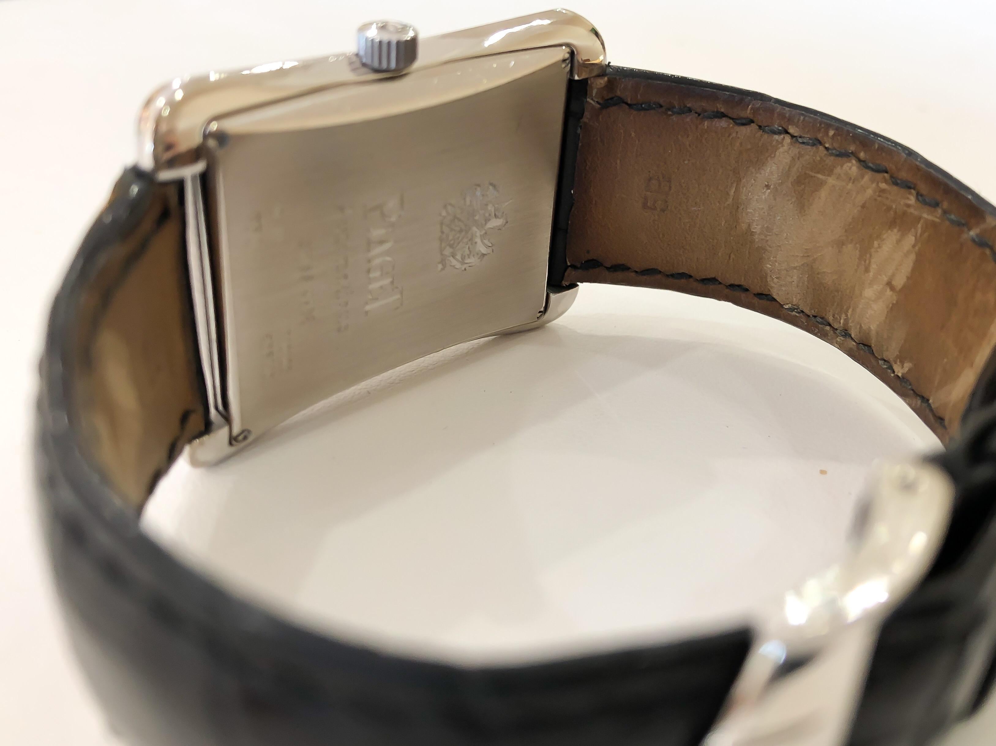 Men's Piaget Emperador Retrograde 18 Karat White Gold Watch For Sale
